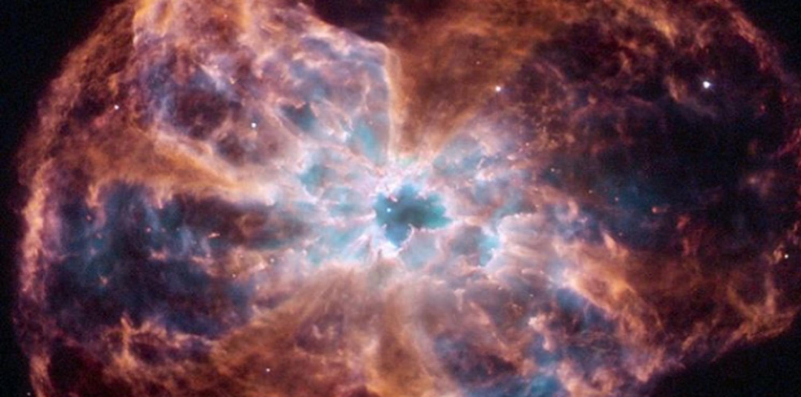 El punto blanco que se ve al centro de la imagen es la estrella quemada. (NASA)