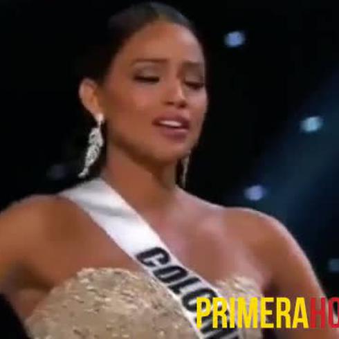 Miss Colombia llora en pleno escenario de Miss Universe