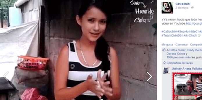 La adolescente hondureña, Paola García, mejor conocida como "la Chiki 504", se hizo famosa en las redes sociales por publicar vídeos en los que explica cómo vivir como pobre. (Facebook)