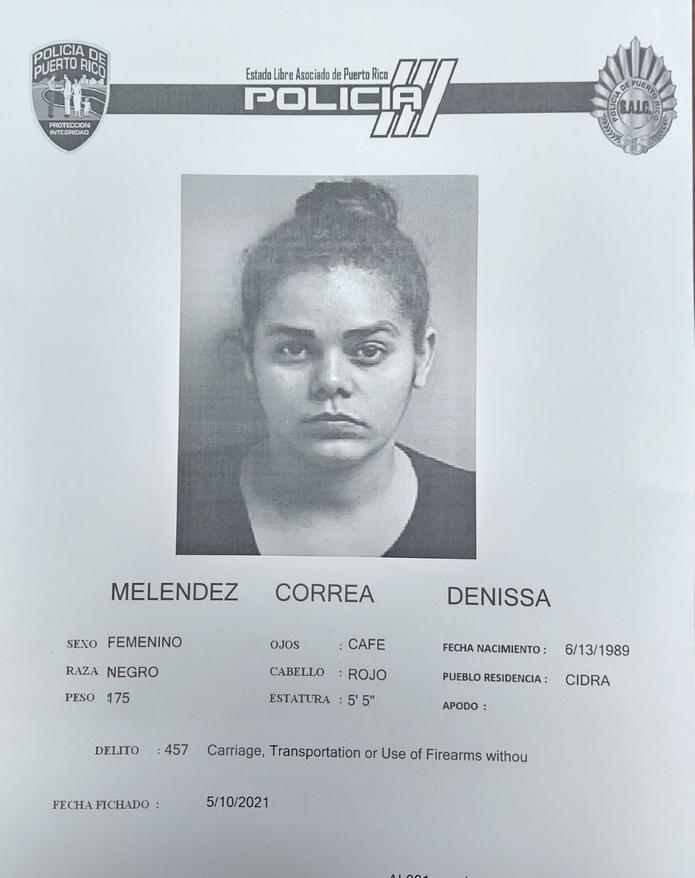 Denissa Meléndez Correa, está acusada por cargos de tentativa de asesinato y violación a dos artículos de la Ley de Armas.