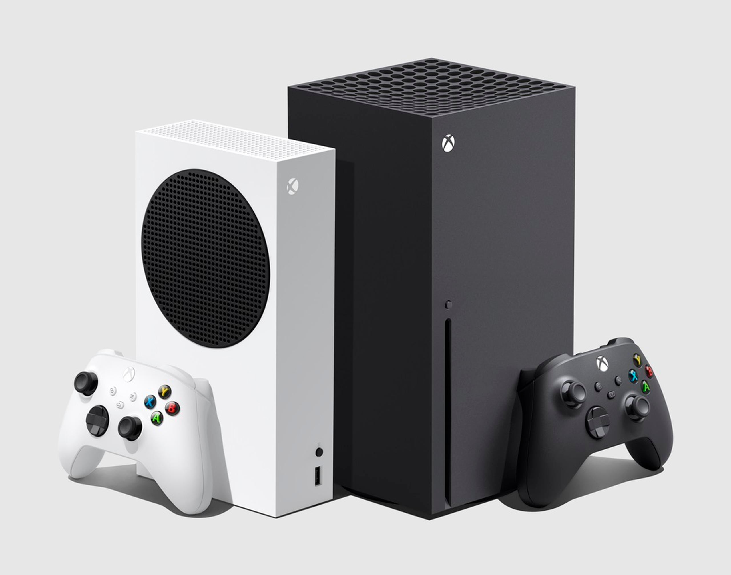 Imagen de las dos consolas que Microsoft lanza hoy: Xbox Series S y Xbox Series X.