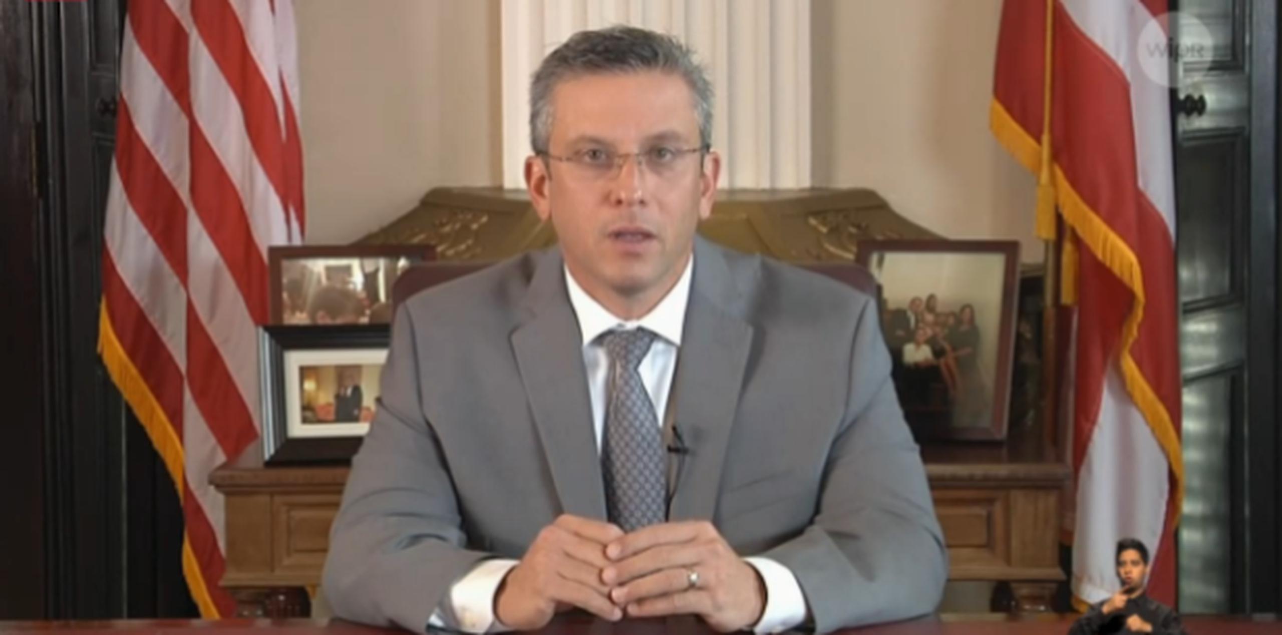 El mensaje de García Padilla se ofreció a horas de la primera reunión de los miembros de la junta. (Captura de pantalla)