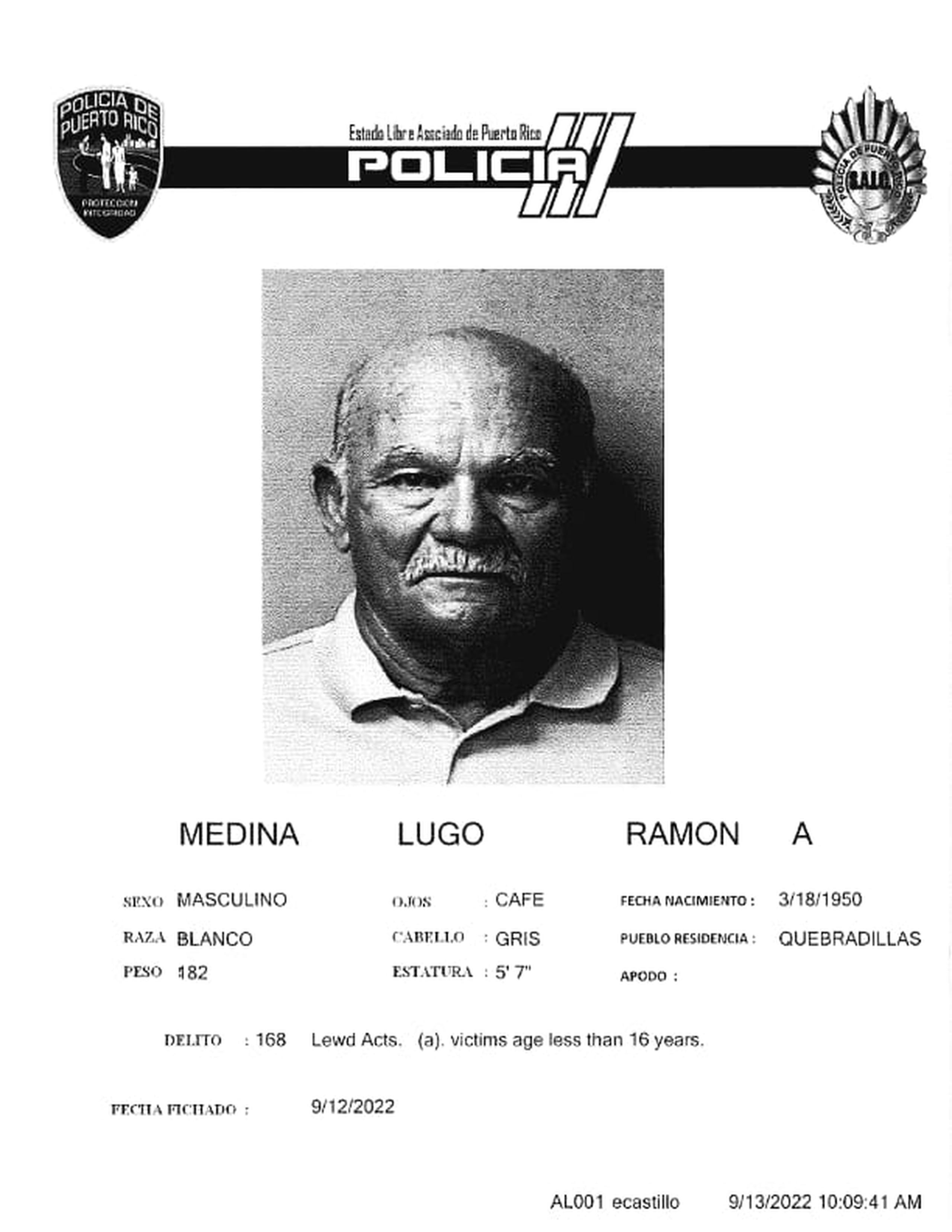 Ramón A. Medina Lugo fue acusado por delitos sexuales contra una menor de edad.
