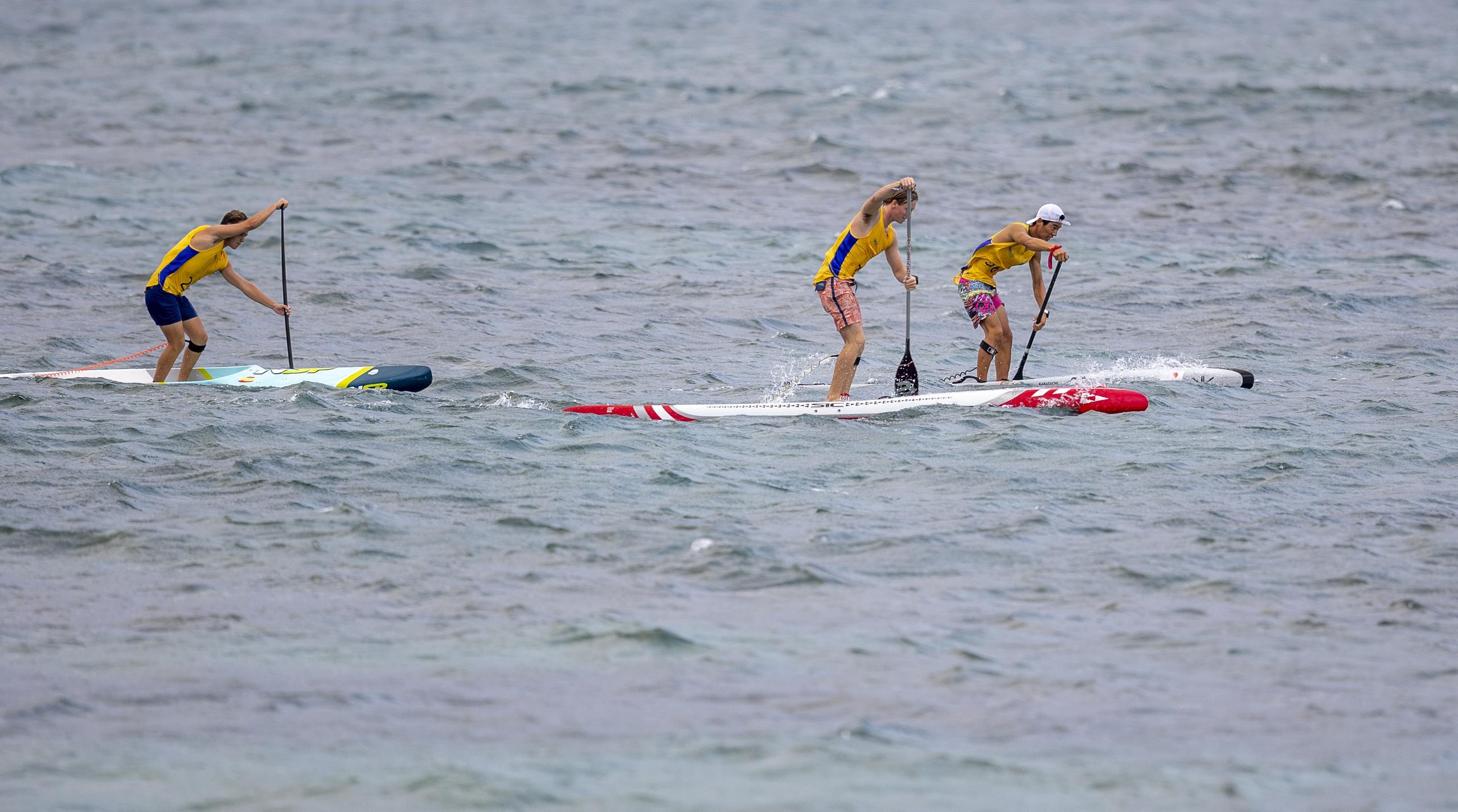El Campeonato Mundial de Stand Up Paddle y Paddleboard que se lleva a cabo en la playa El Escambrón en San Juan.