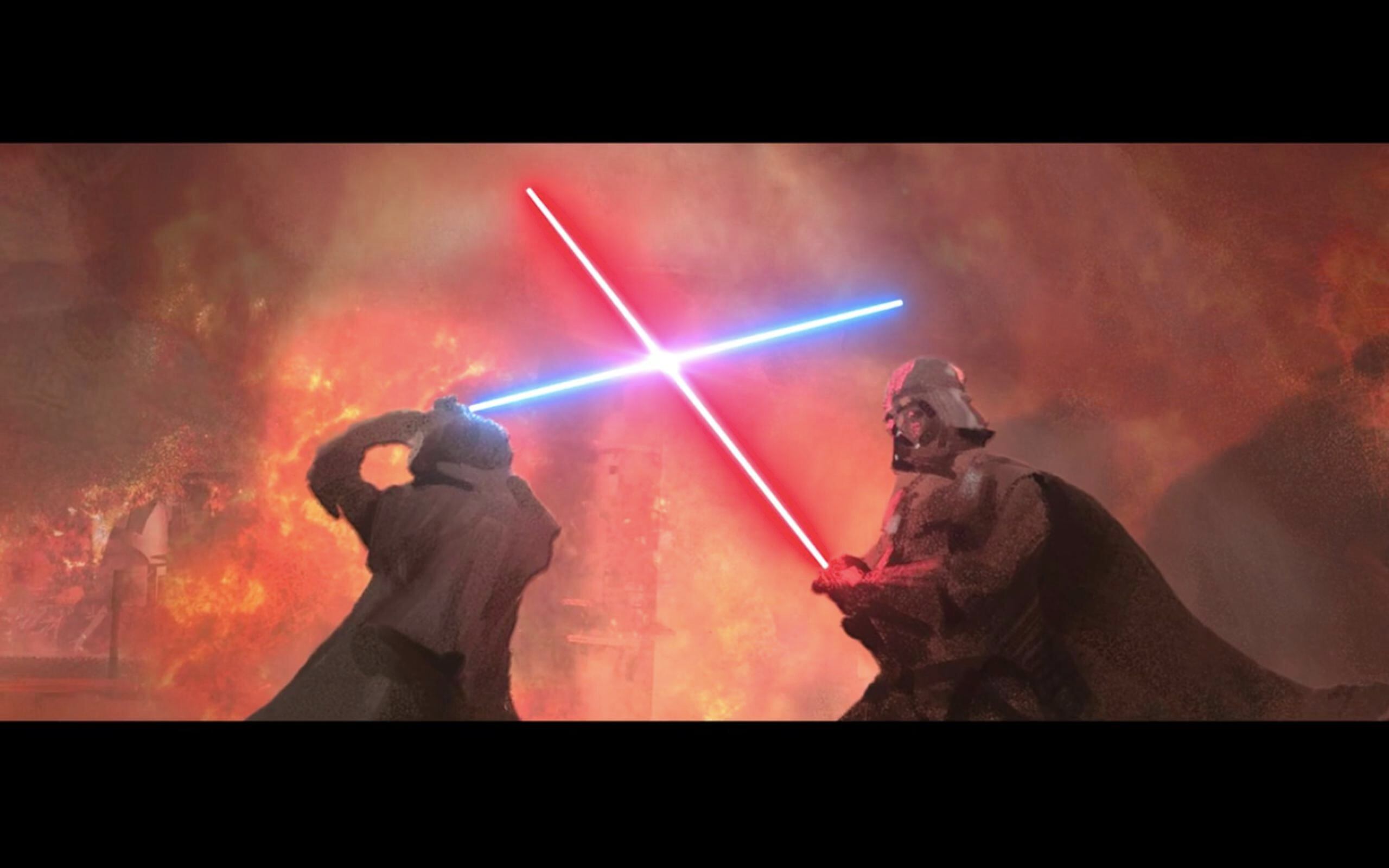 Duelo entre Obi-Wan Kenobi y Darth Vader.
