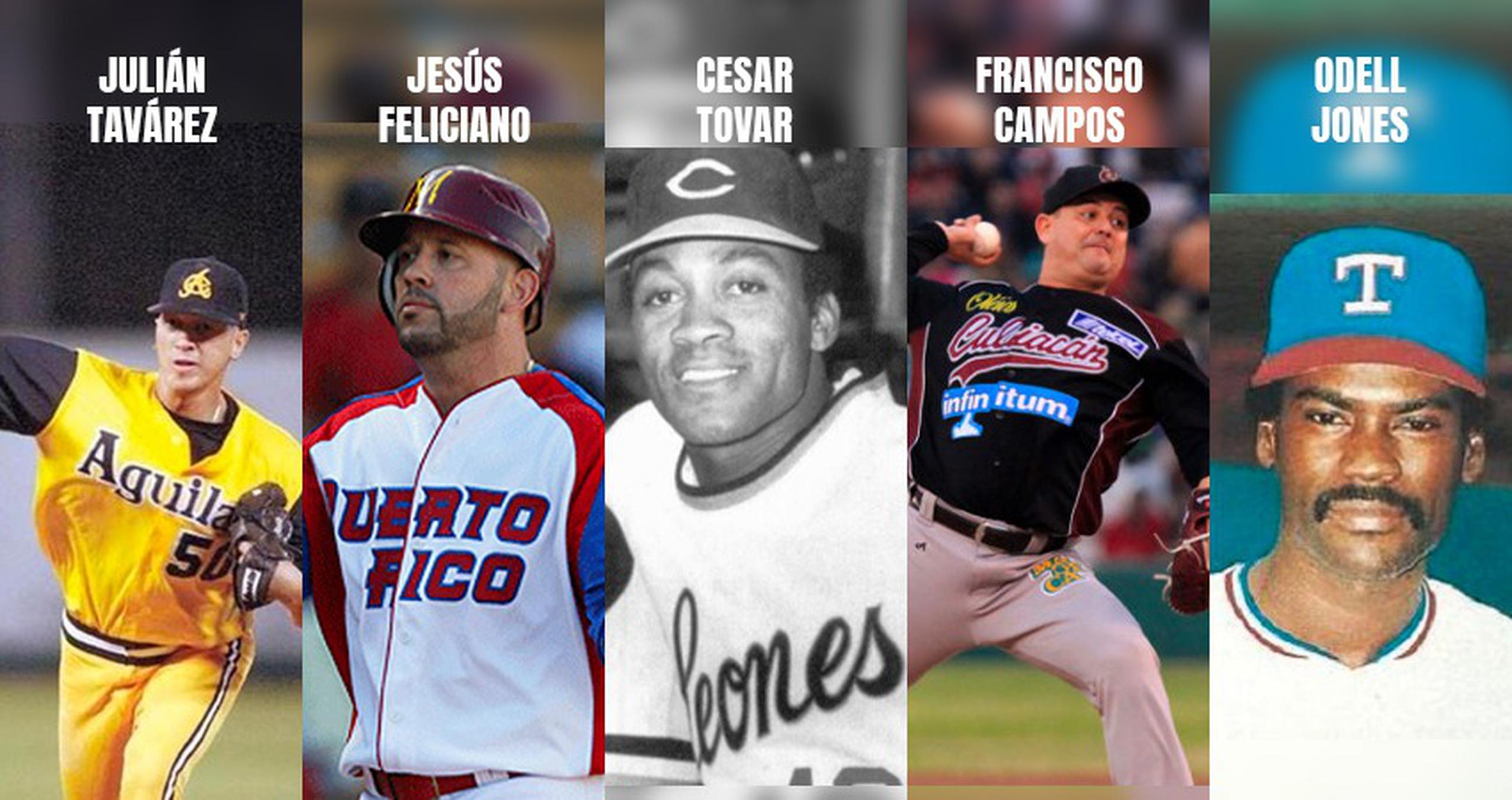 Julián Tavárez, Jesús Feliciano, César Tovar, Francisco Campos y Odell Jones participaron en múltiples Series del Caribe.