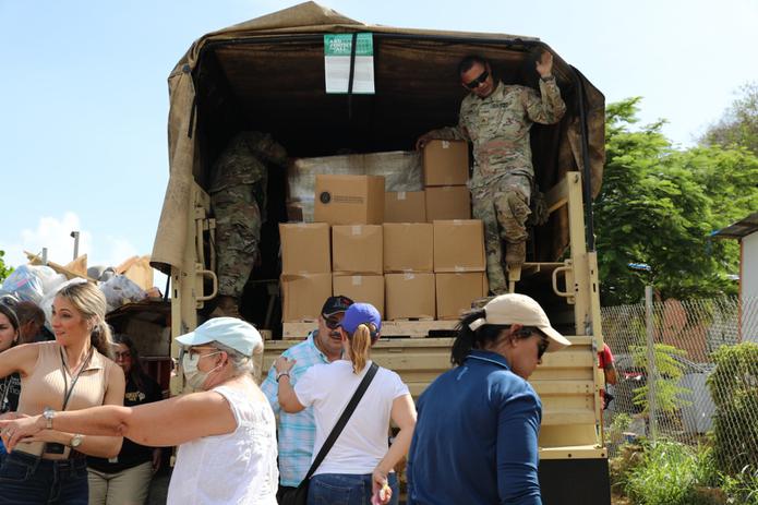 La ayuda de la Guardia Nacional, canalizada a través del Departamento de la Familia, alcanzó para alrededor de 200 familias.