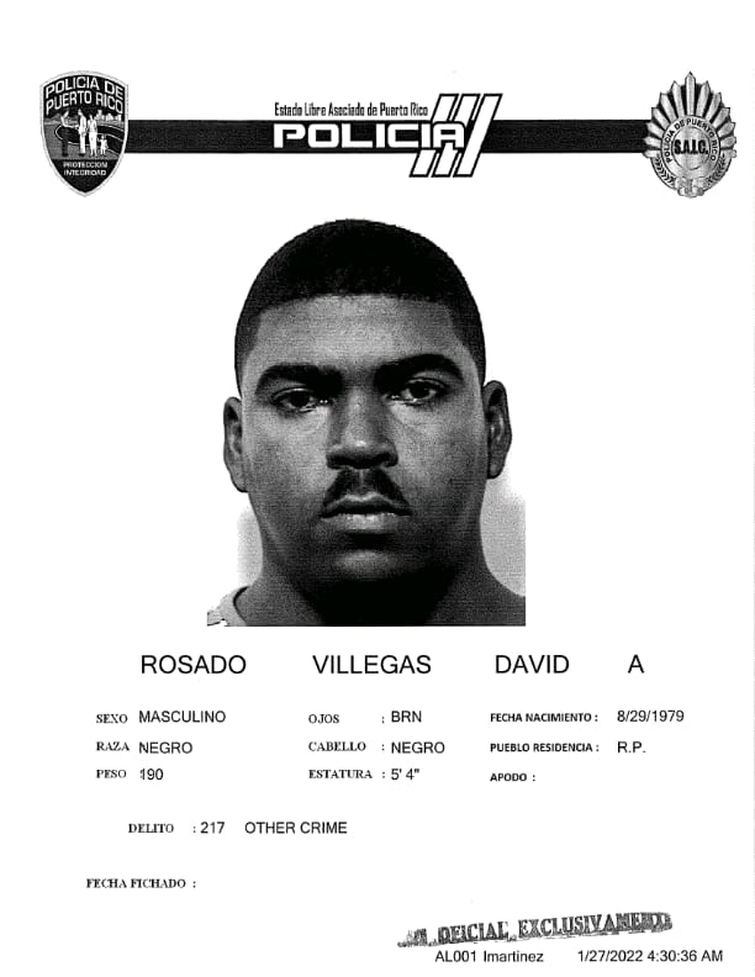 David A. Rosado Villegas fue asesinado a balazos cerca de su residencia en la comunidad Caimito.
