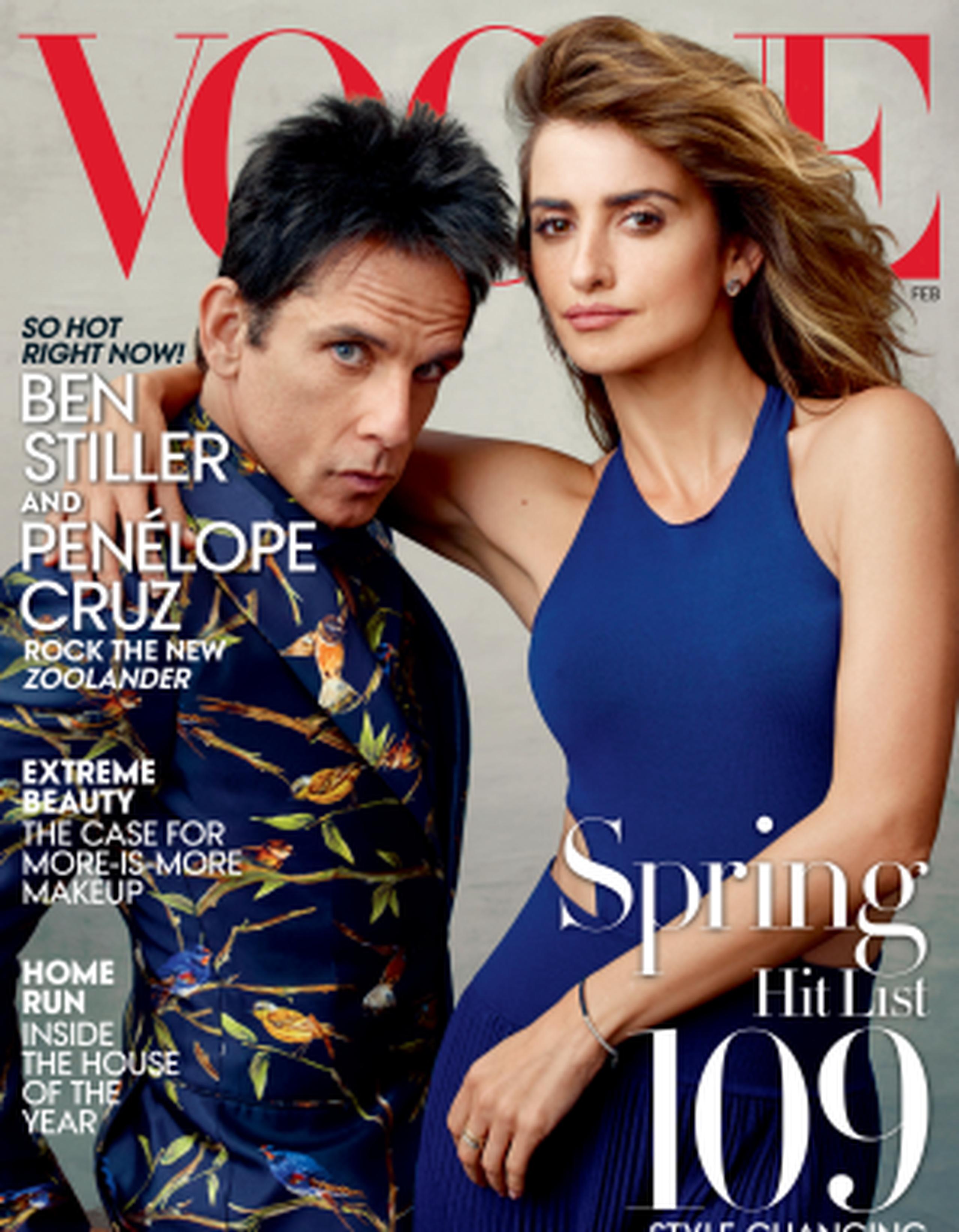 Cruz, ganadora de un oscar en la comedia "Vicky, Cristina, Barcelona", hizo la portada de la revista Vogue por la nueva entrega de Zoolander. (AP)