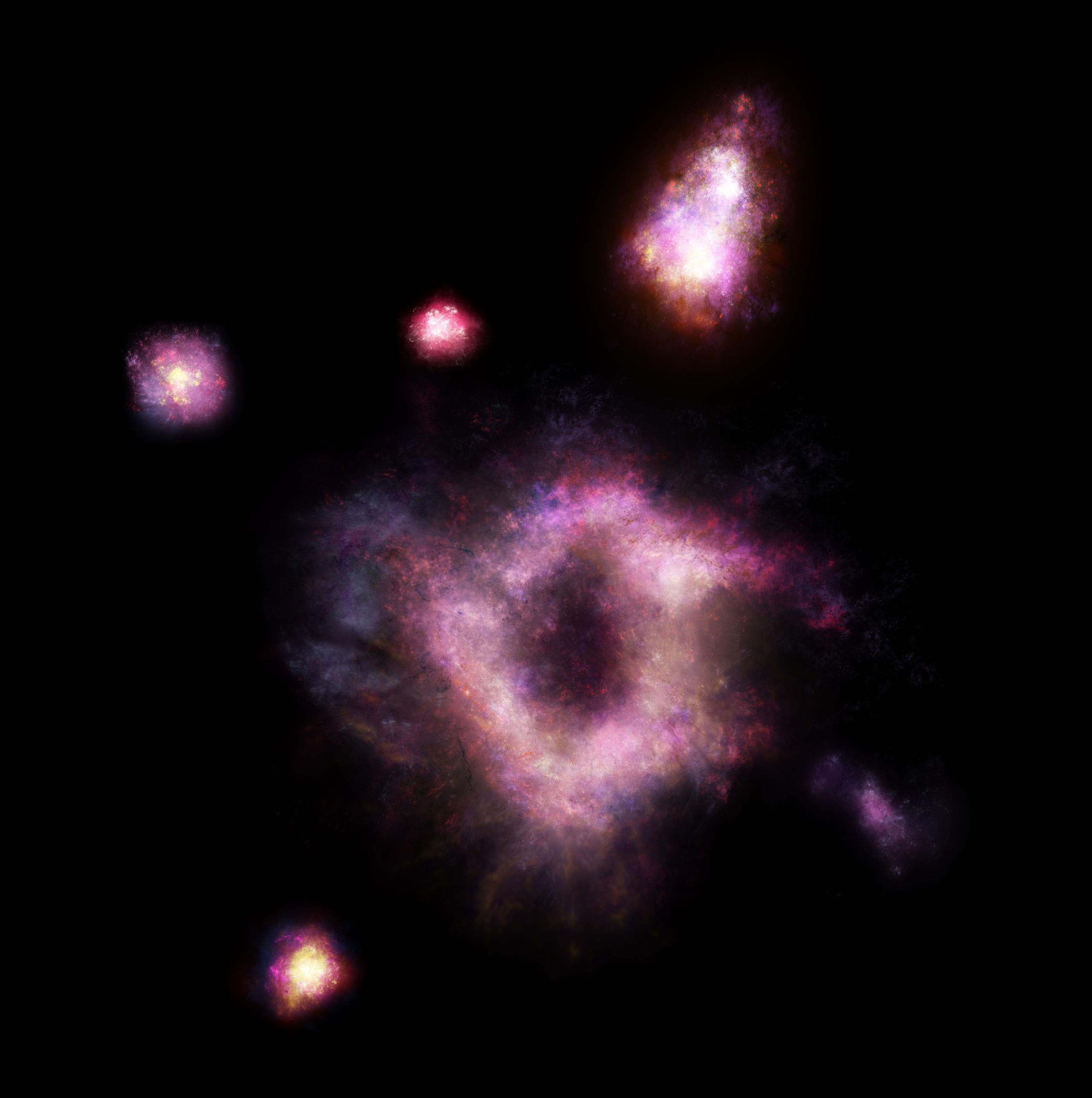 Galaxia, descrita como un "anillo de fuego cósmico"