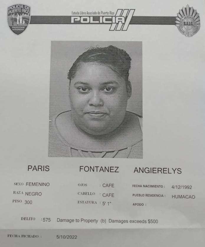 Angierelys París Fontánez de 30 años, quedó en libertad al prestar la fianza de $1,000.00.