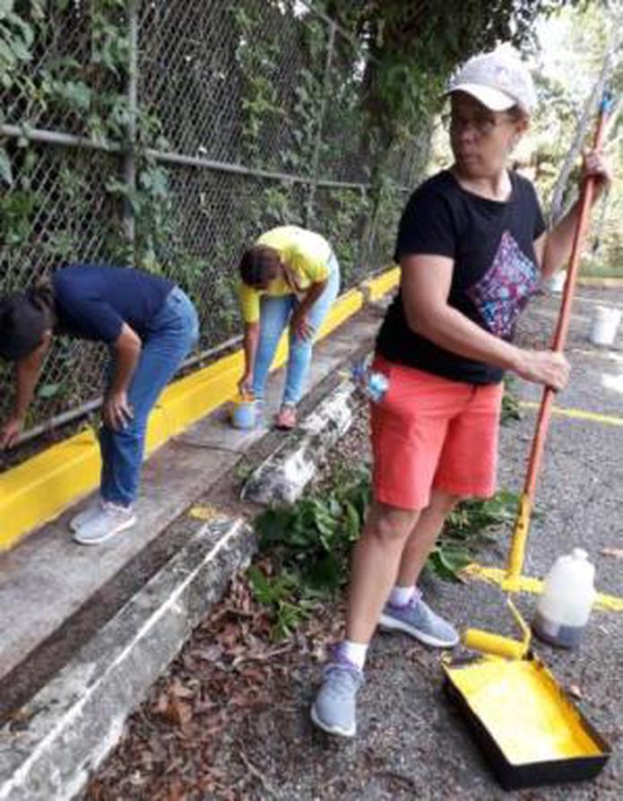 Empleados y voluntarios pintan y limpian áreas verdes del zoológico. (Suministrada)