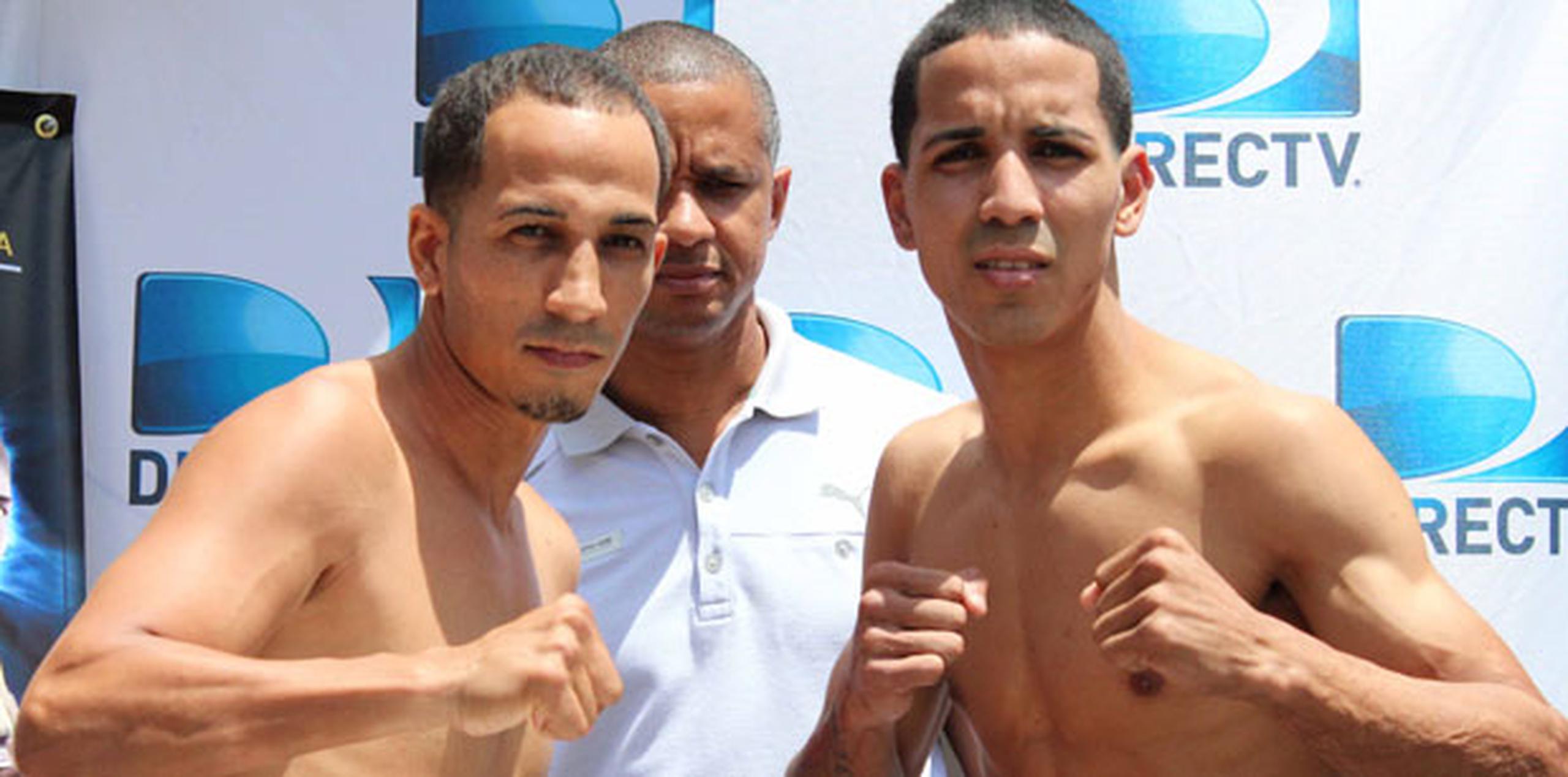 Emmanuel Rodríguez, a la derecha, (8-0 con 5 KO), quién buscará seguir aumentando su resumé de victorias ante Félix Pérez (8-4 con 3 KO). (Esdel Palermo / Fresh Boxing)