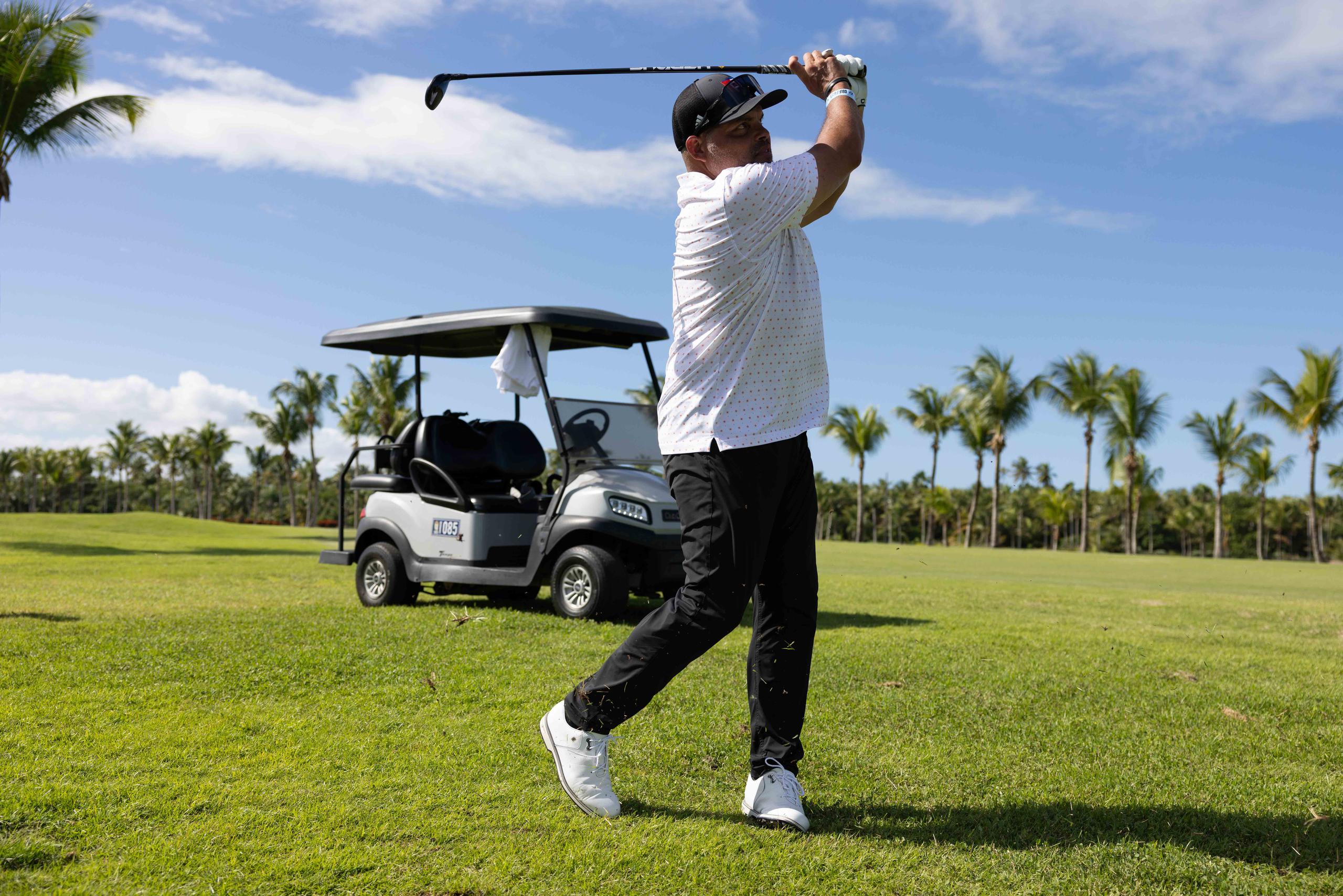 Iván Rodríguez lleva años practicando golf.