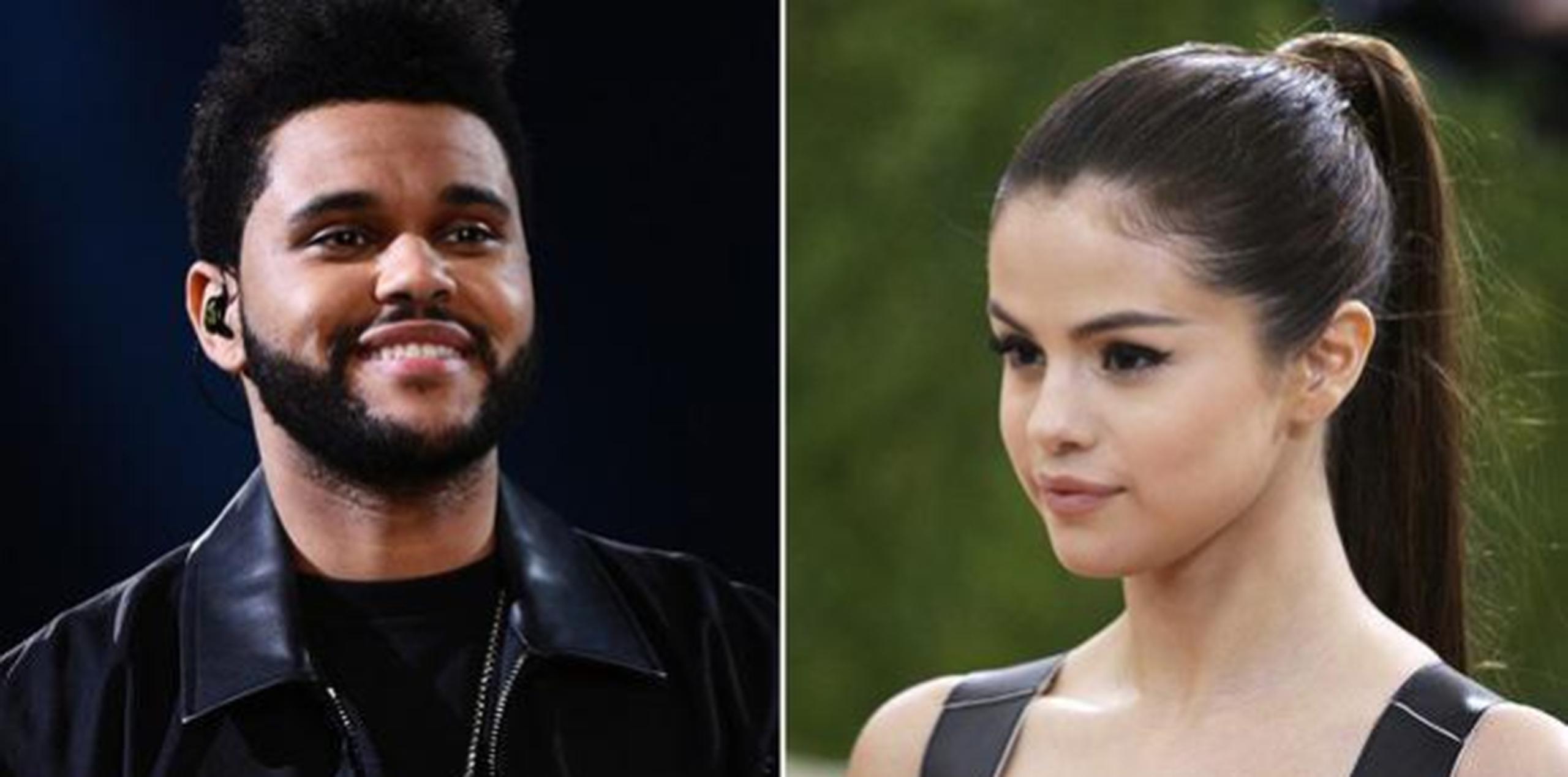 The Weeknd y Selena Gómez. (AP)