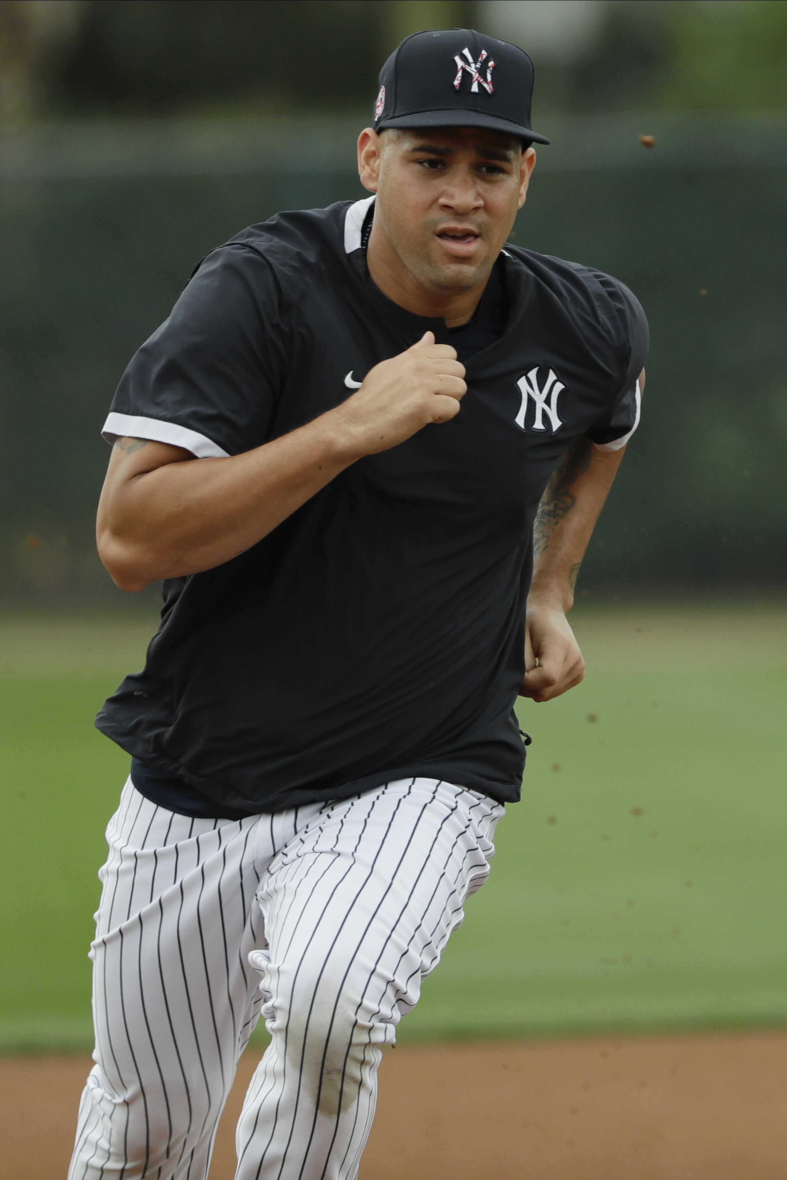Gary Sánchez corre durante un entrenamiento de los Yankees hace unos días en Tampa.