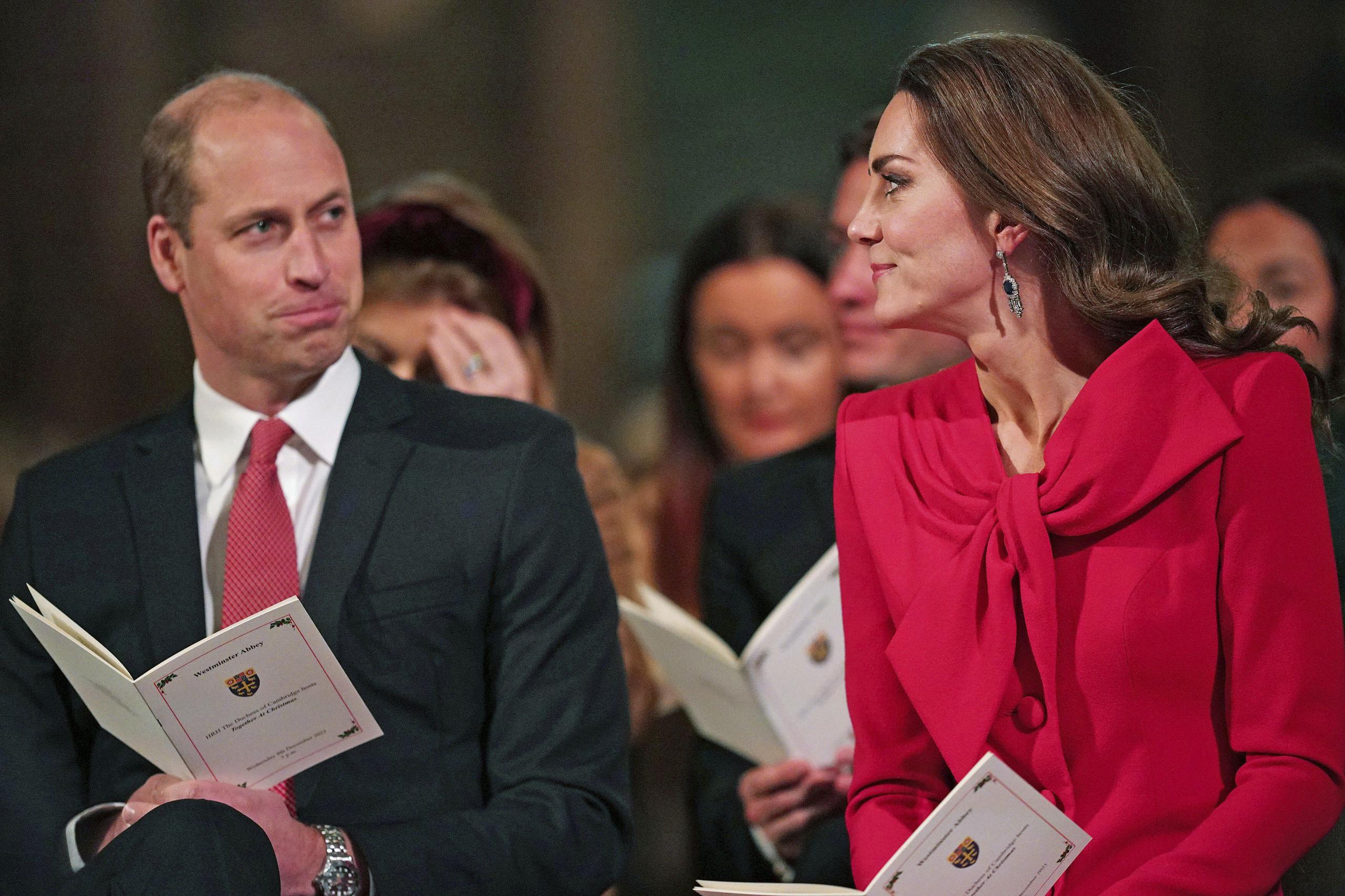 El príncipe William y Kate Middleton durante el concierto "Royal Carols - Together At Christmas".
