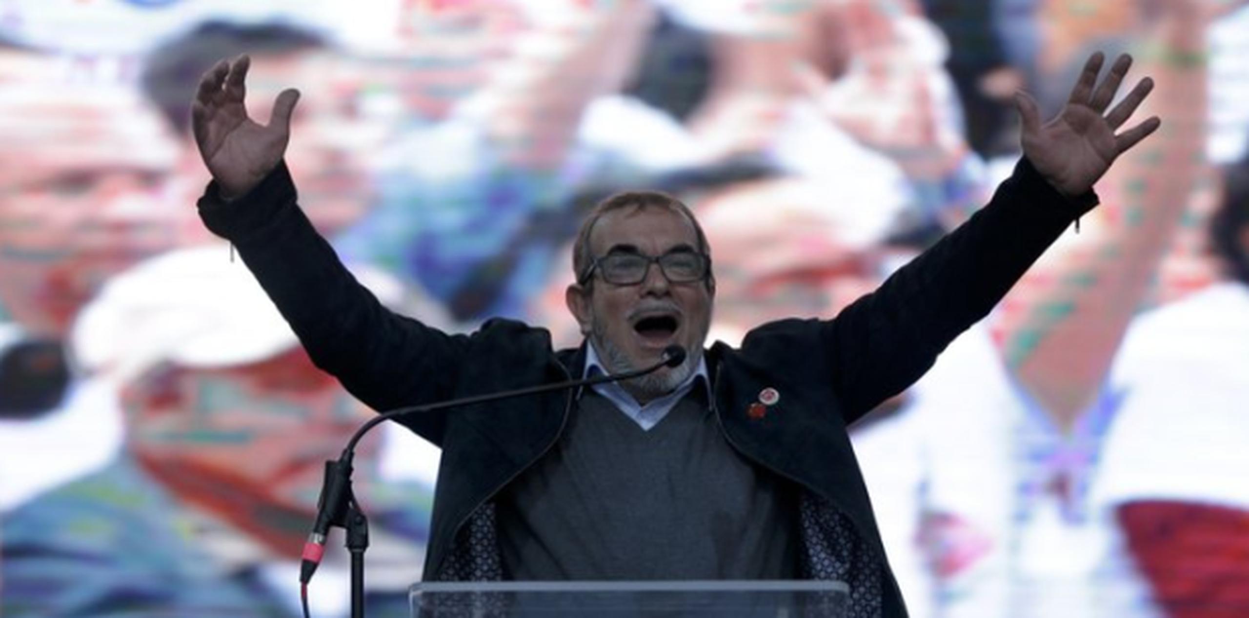 "Timo presidente. Vamos por la gente", dice el lema político del exguerrillero. (AP)