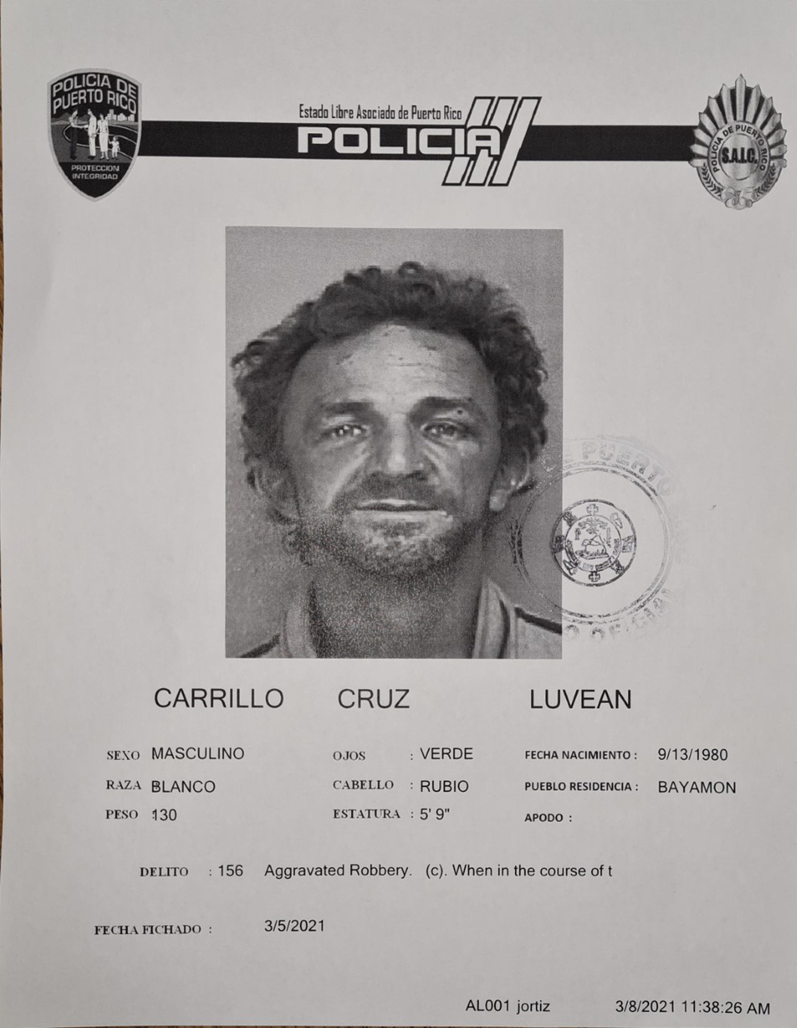 La jueza Lorraine Biaggi, del Tribunal de Bayamón, determinó causa para arresto contra Luvean Carrillo Cruz, de 40 años, por los delitos de robo y agresión contra su progenitora y le señaló una fianza de $10,000.