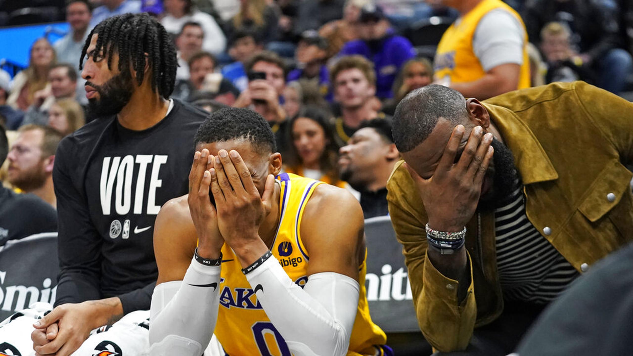 Las primeras dos semanas de la temporada han sido una pesadilla para Anthony Davis, Russell Westbrook, LeBron James y los Lakers.