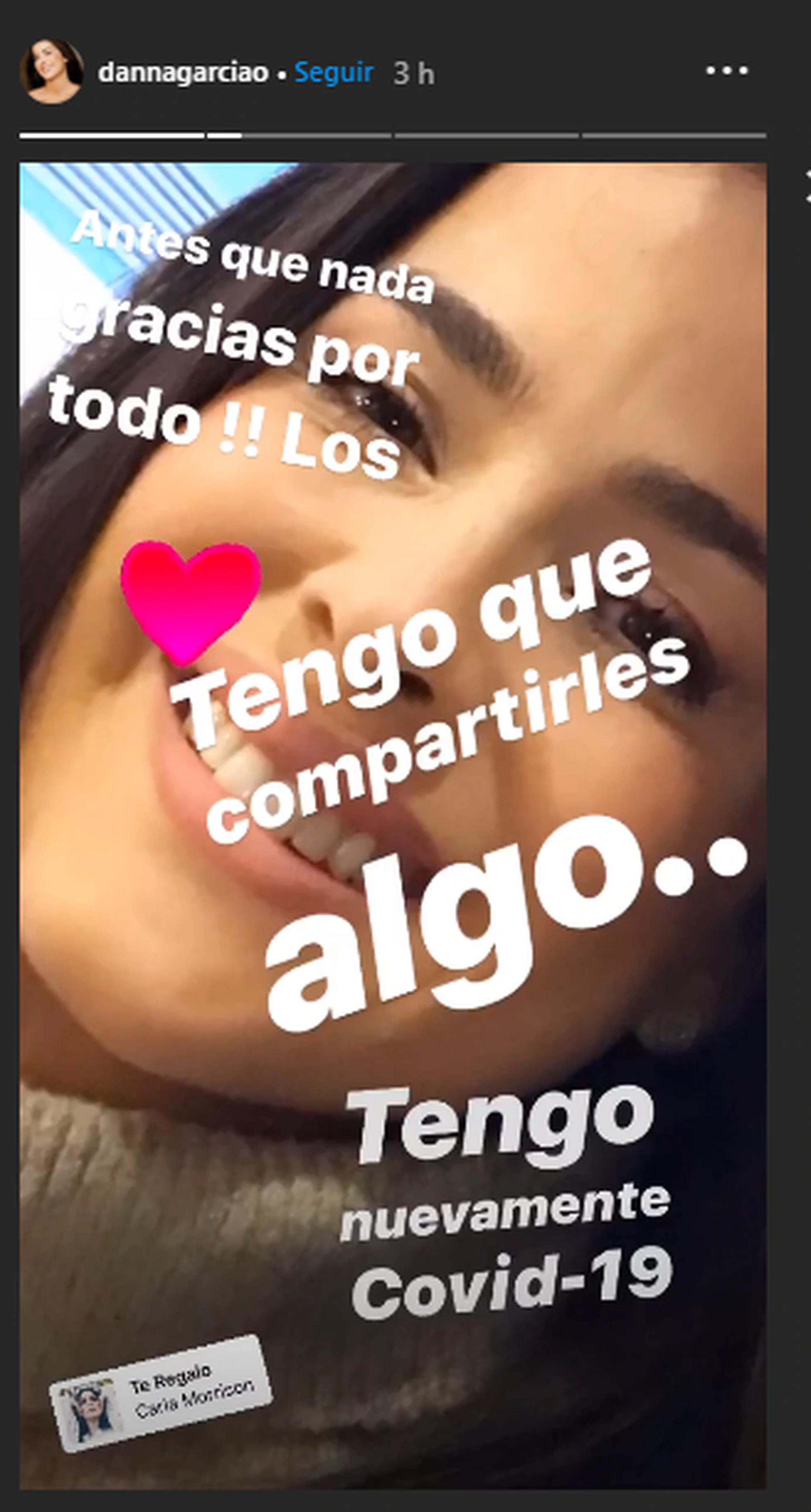 Story de Danna García en su cuenta oficial de Instagram