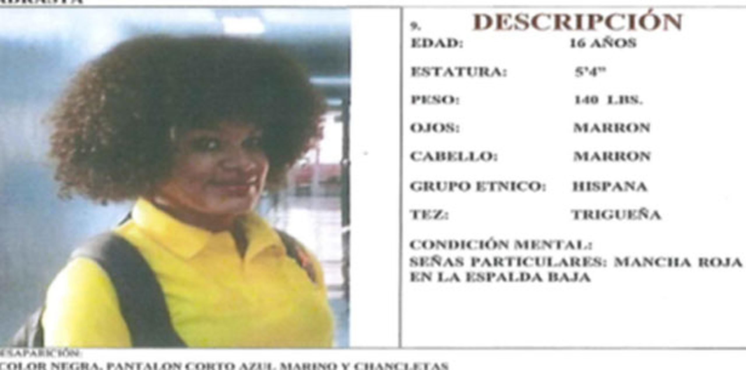 Nashiely González Guadalupe, de 16 años, fue vista por última vez el 17 de septiembre en el Condominio Torres de Cervantes en Río Piedras donde reside. (Suministrada)