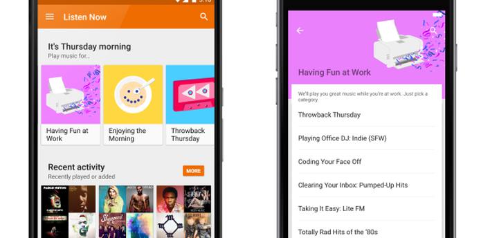 El servicio utiliza Songza, una app de radio online que Google adquirió hace un año. (AP)