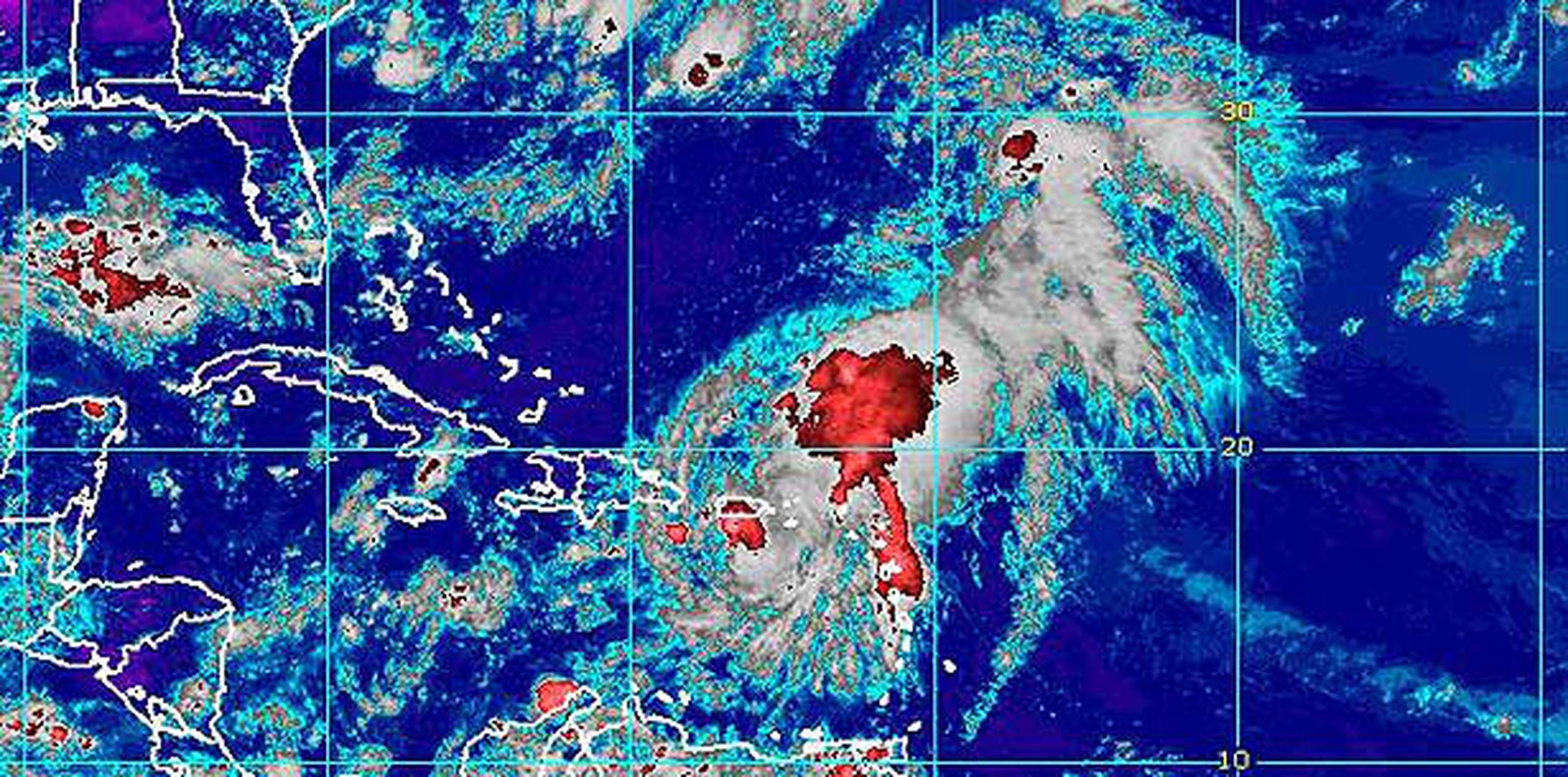 La depresión tropical podría provocar aguaceros de moderados a fuertes, tormentas eléctricas y ráfagas de viento en República Dominicana.  (NOAA)