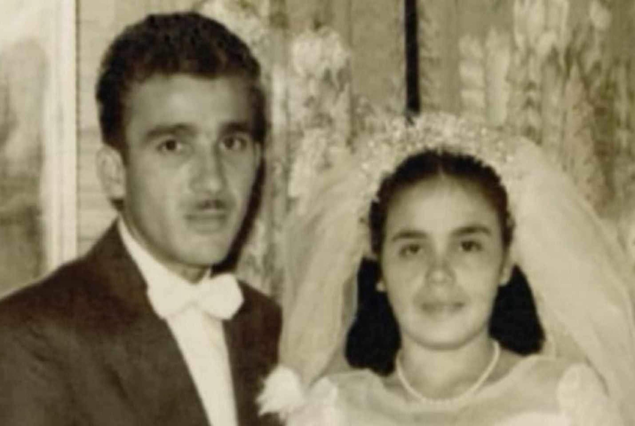 Don Edil Estrada y doña Marta Galarza el día de su boda.