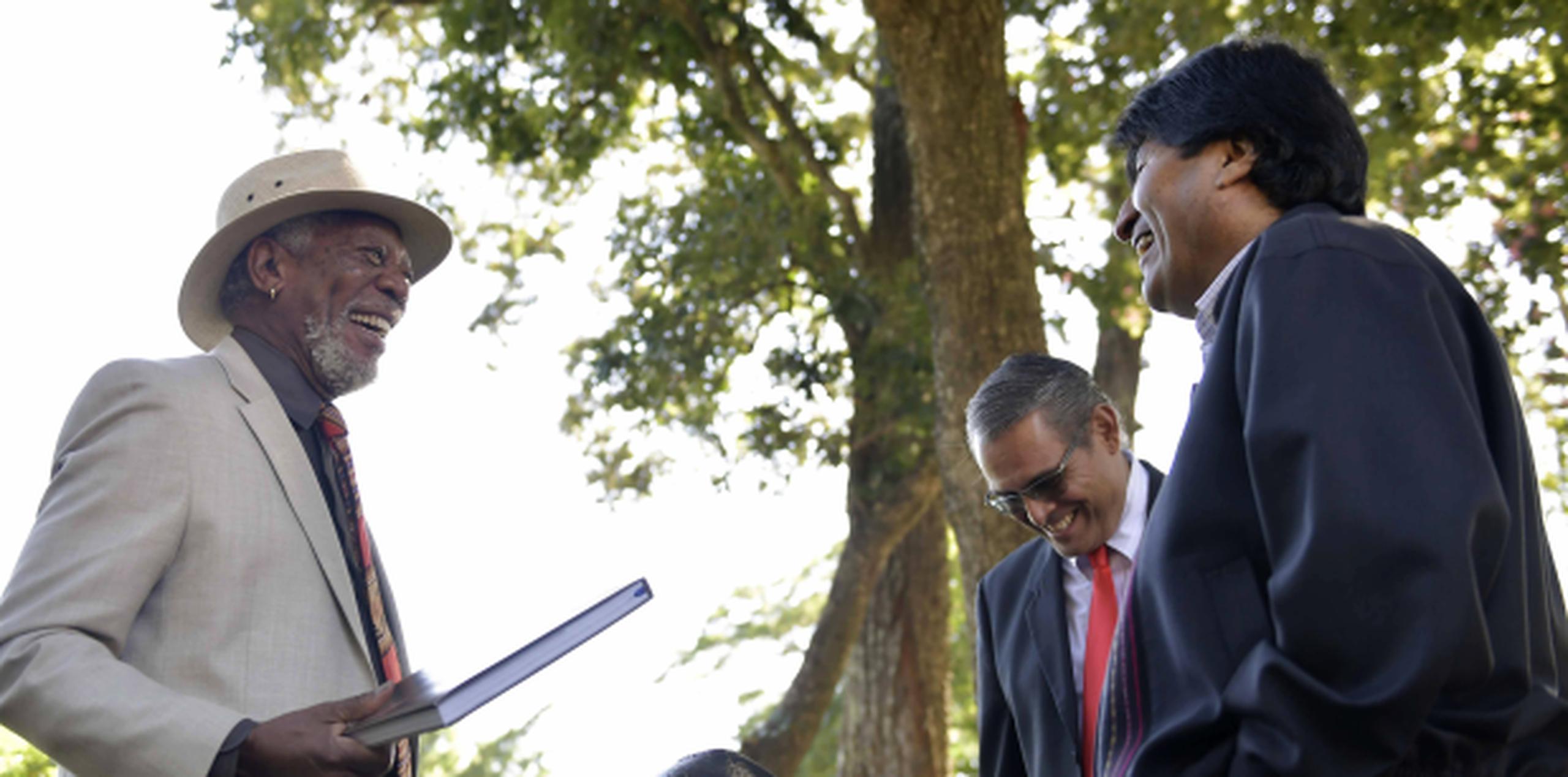 Freeman se reunió el sábado con el presidente Evo Morales. (EFE / Agencia Boliviana de Información)