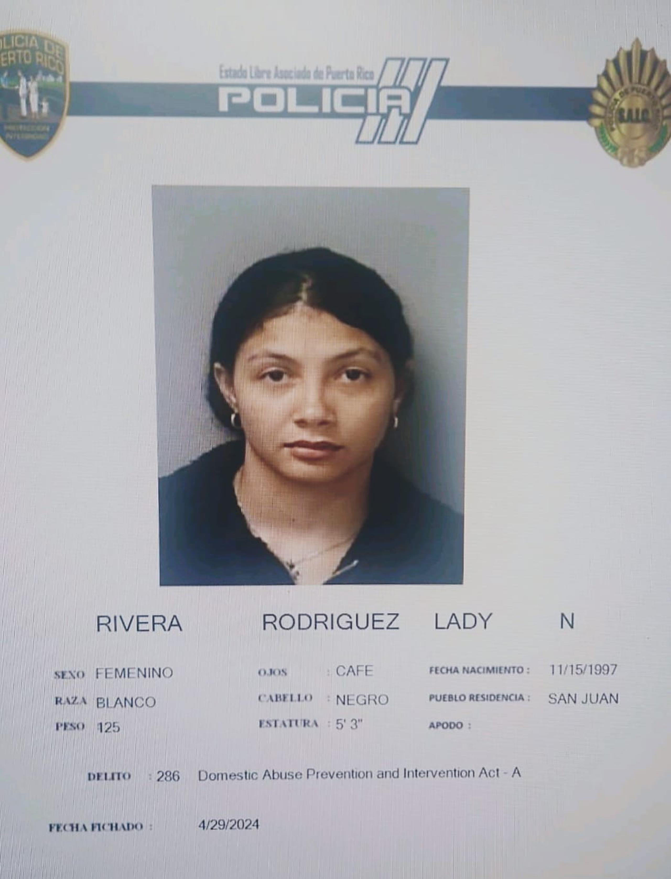 Lady N. Rivera Rodríguez enfrenta un cargo de maltrato bajo la Ley para la Protección e Intervención con la Violencia Doméstica.
