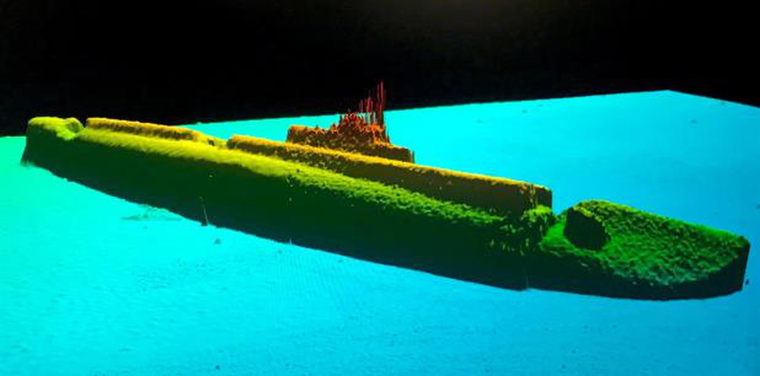 Imagen de sondeo del USS Grayback a una profundidad de 1,400 pies. (Proyecto Lost 52 Tim Taylor, NBC News)