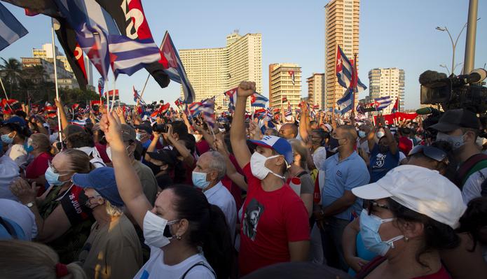El mitin en La Habana se realizó en el Malecón, seis días después de las protestas en reclamo de cambios.