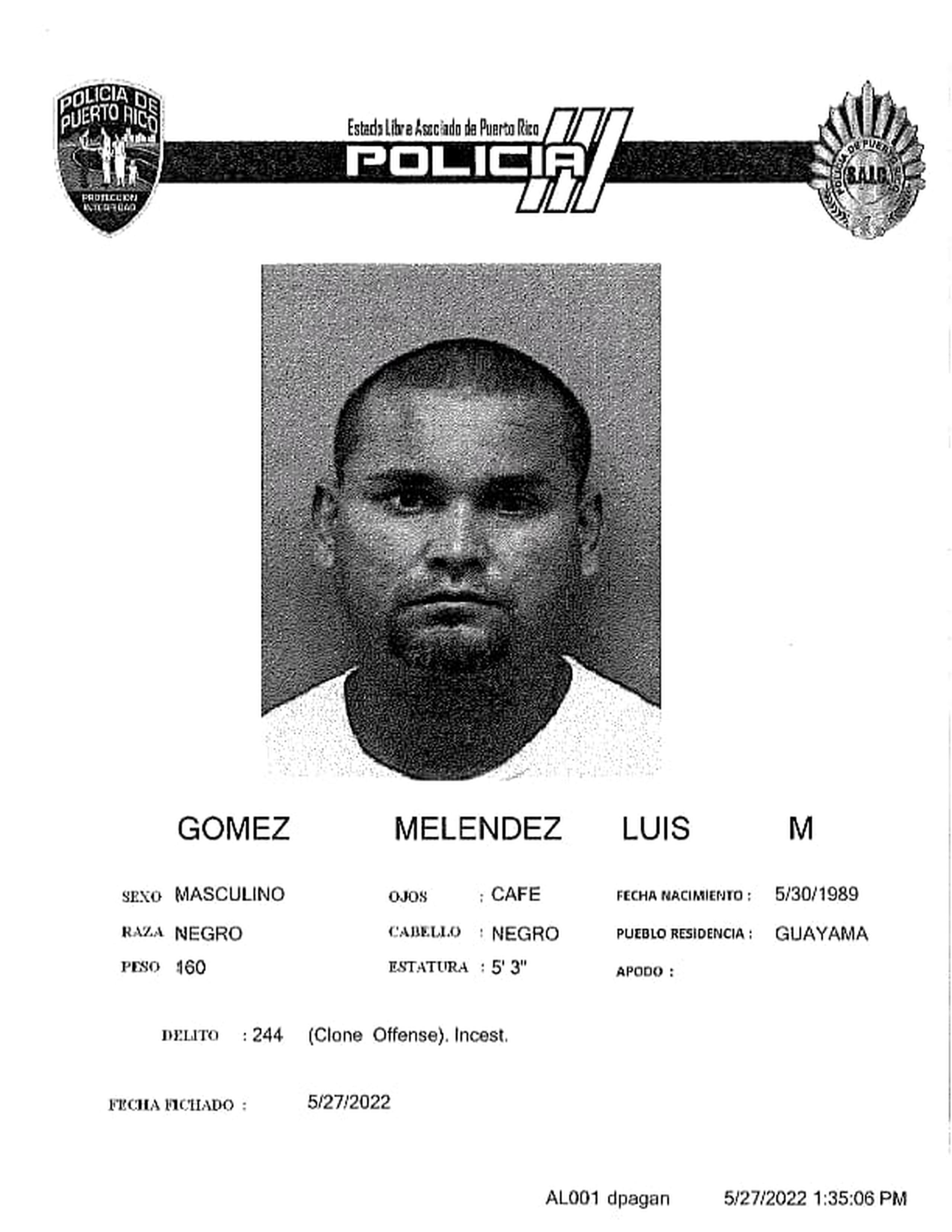Luis M. Gómez Meléndez fue acusado por incesto y actos lascivos, contra una niña.