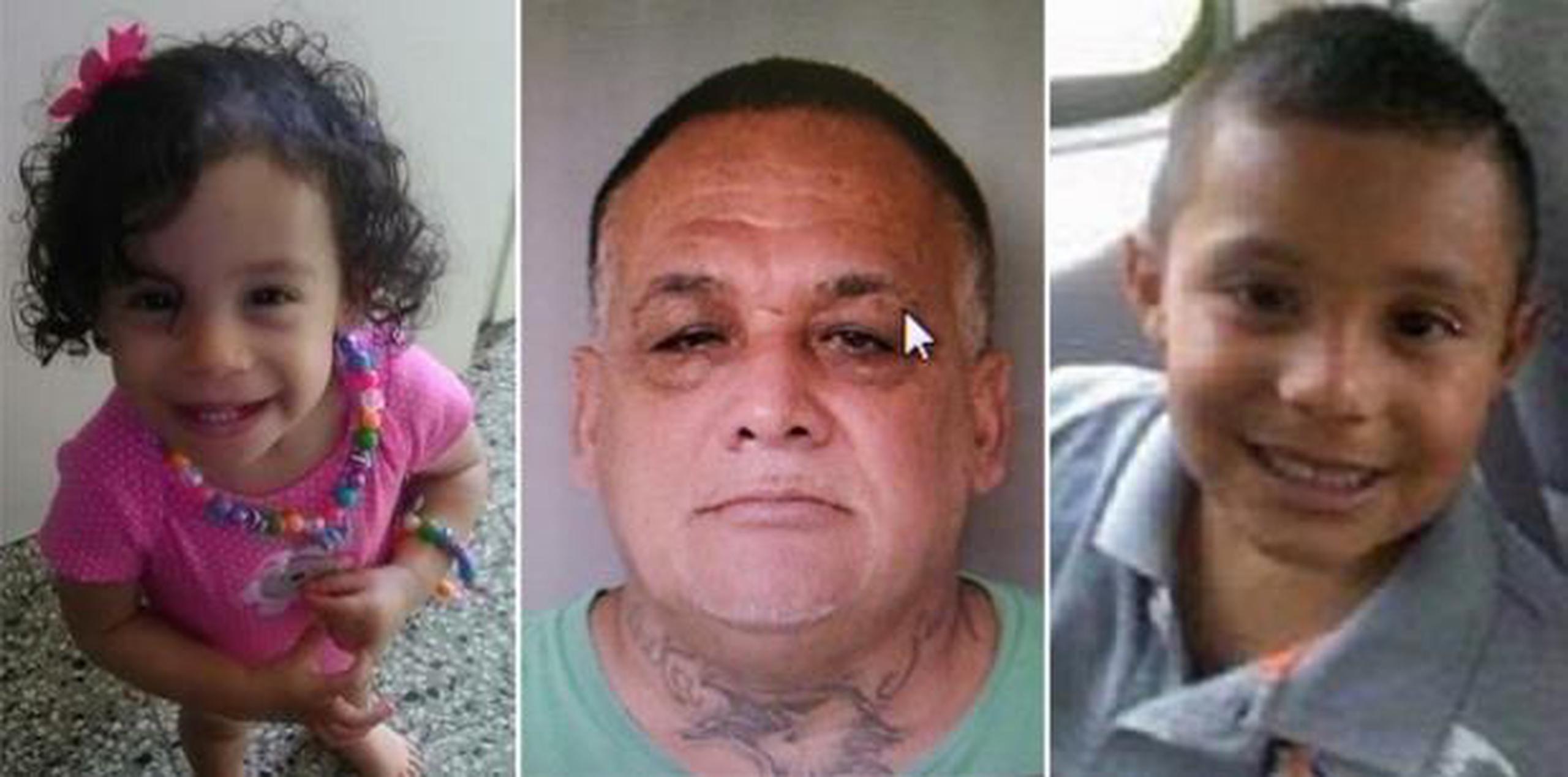 Darianys Cabán Rivera, de tres años; Miguel Cabán Morales, de 55; y Joshua Cabán Rivera de seis. (Suministrada)