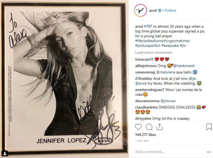 Alex Rodriguez Demuestra El Amor Que Sentia Por Jlo Desde Hace Mas De 20 Anos Primera Hora