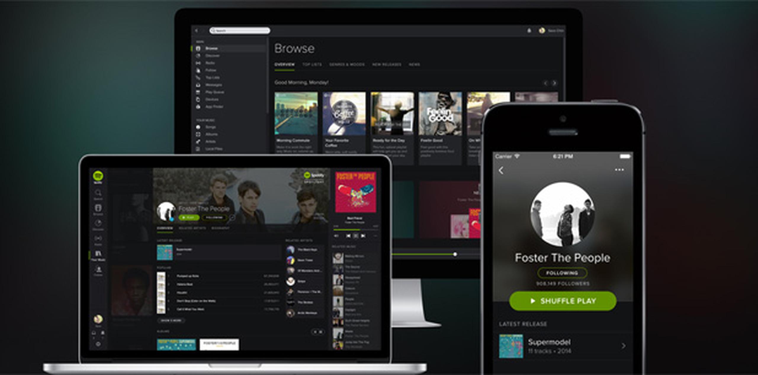 Spotify tiene más de 20 millones de suscriptores de paga y otros 55 millones utilizan la versión gratuita de transmisión de música.