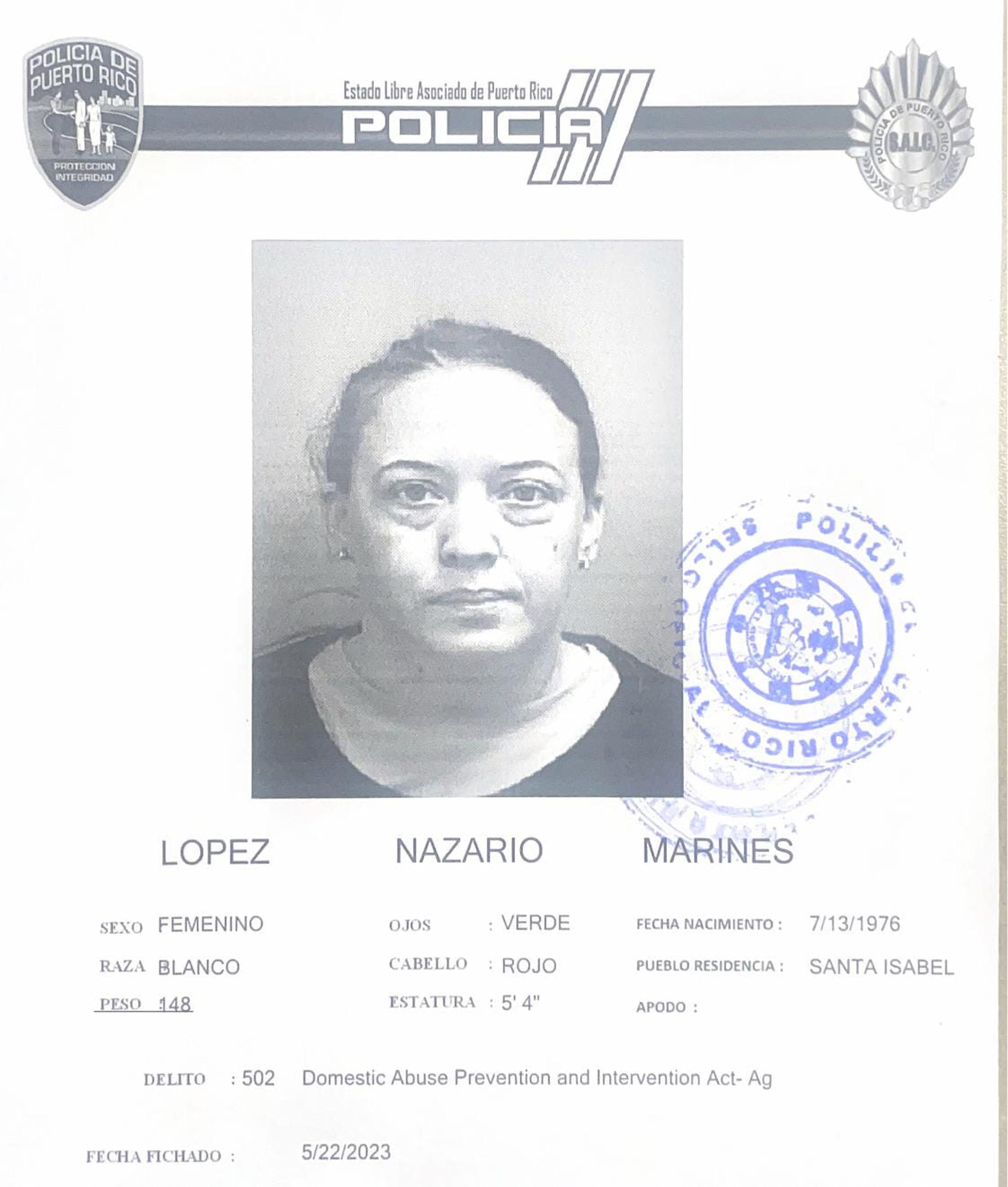 Marinés López Nazario enfrenta cargos por violencia de género.