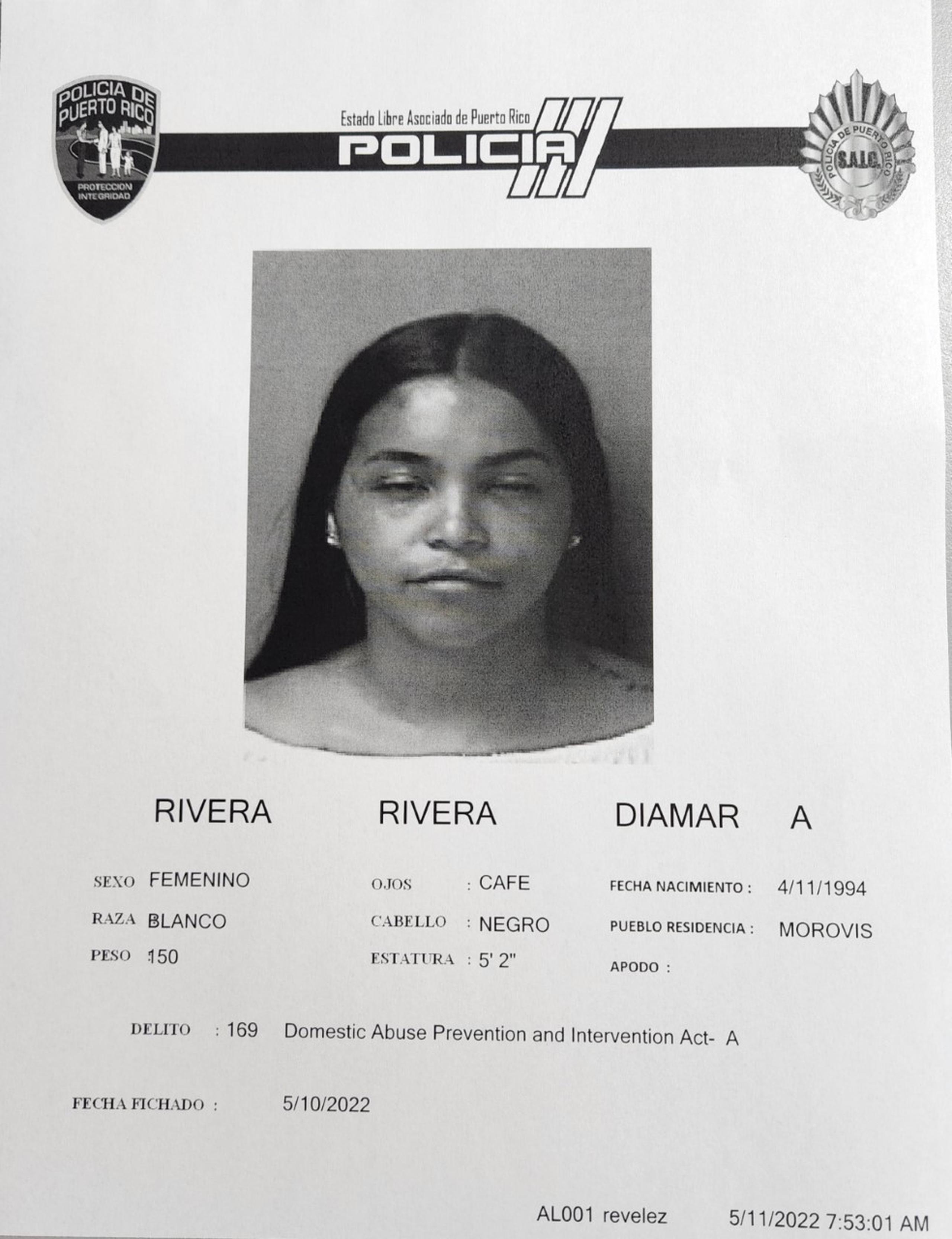 Diamar A. Rivera Rivera fue acusada de violar la Ley 54 para la Prevención e Intervención con la Violencia Doméstica.