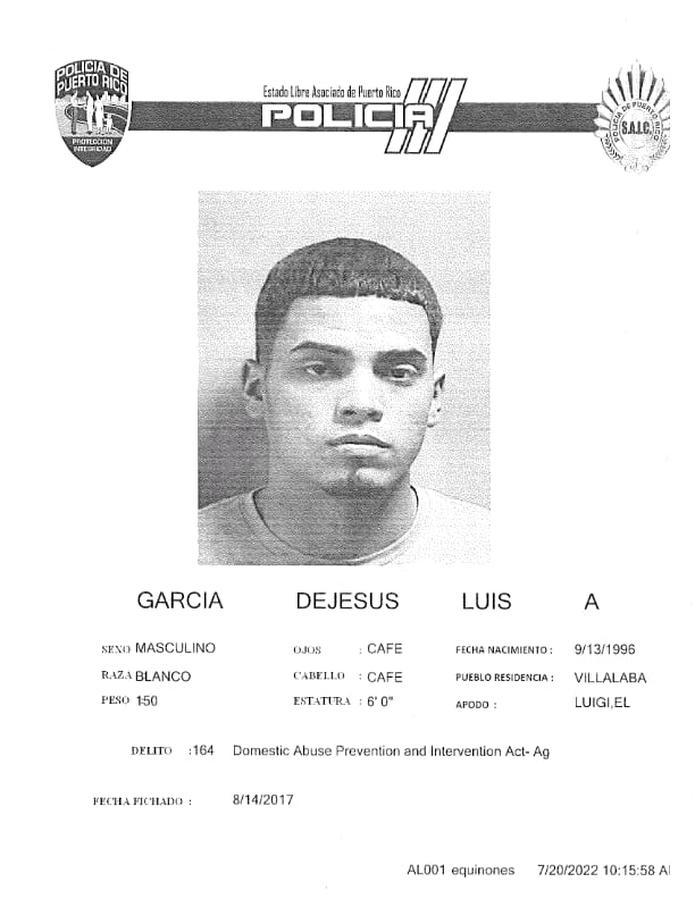 Luis A. García De Jesús fue acusado en el 2017 por violencia doméstica con otra pareja.