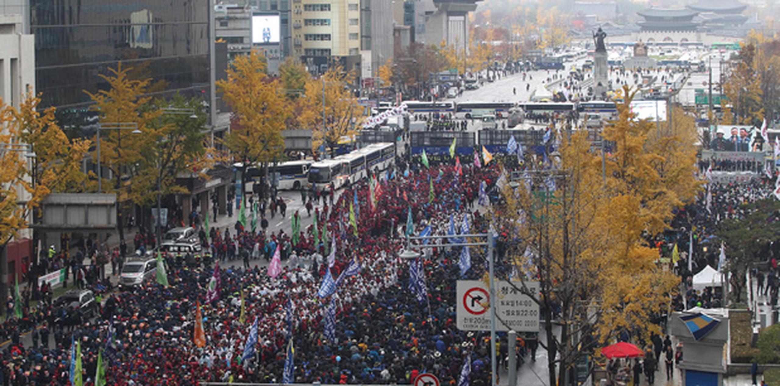 La asistencia fue considerablemente menor que en la protesta de noviembre y en su continuación pacífica del 5 de diciembre, que en total reunieron a más de 80,000 personas. (AP)