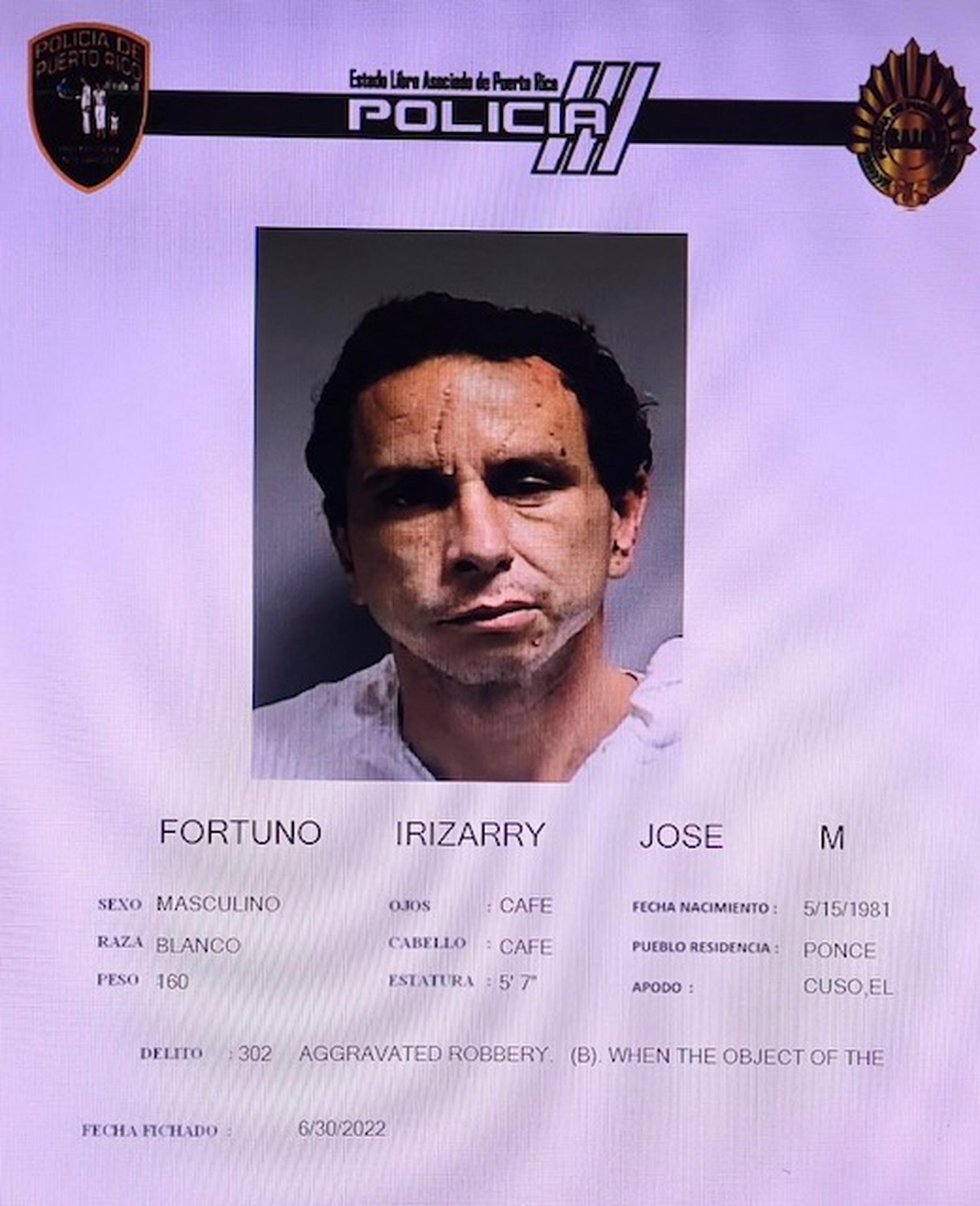José M. Fortuño Irizarry fue encarcelado en el complejo correccional de Ponce.