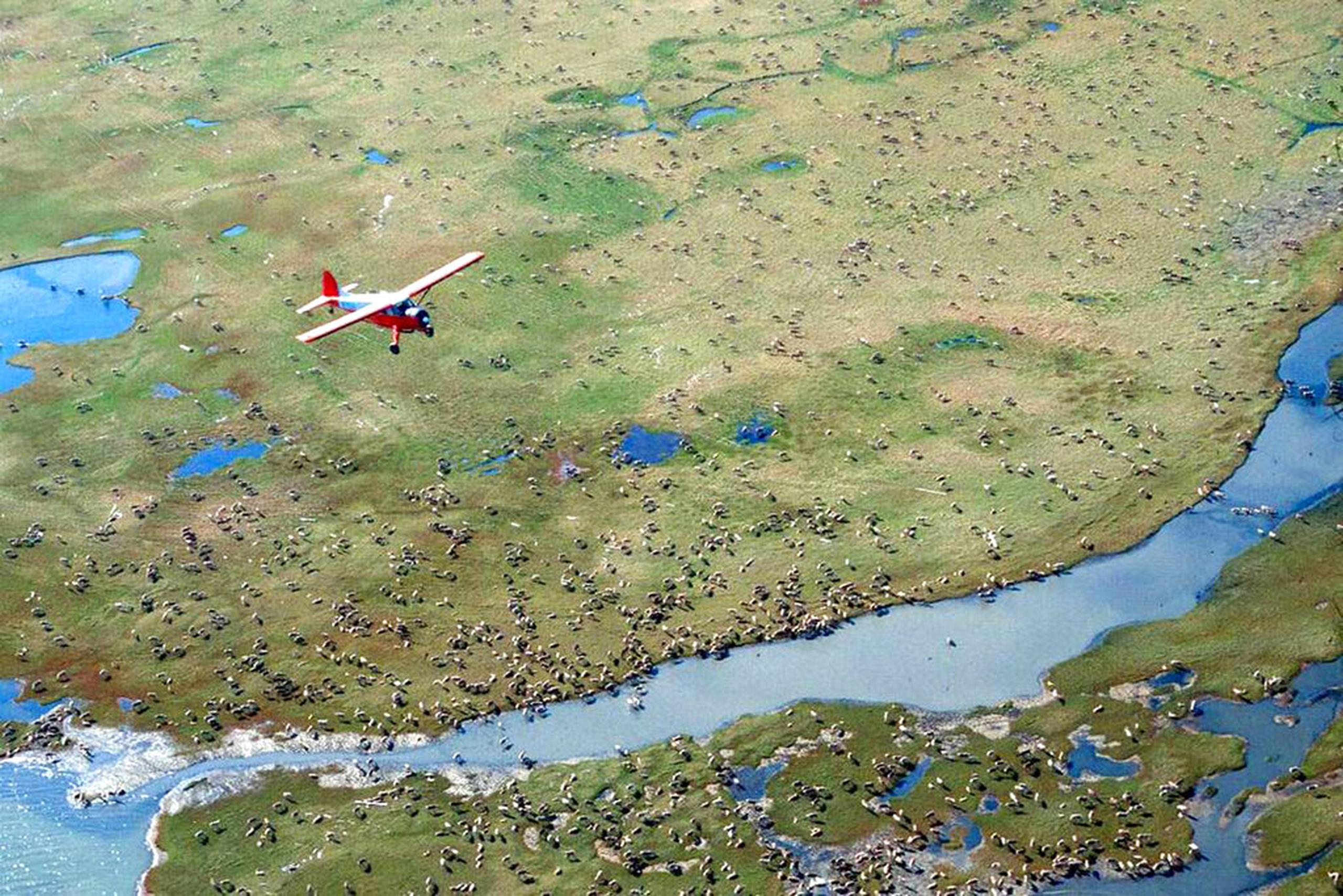 Vista aérea del Refugio de Vida Silvestre en Alaska.