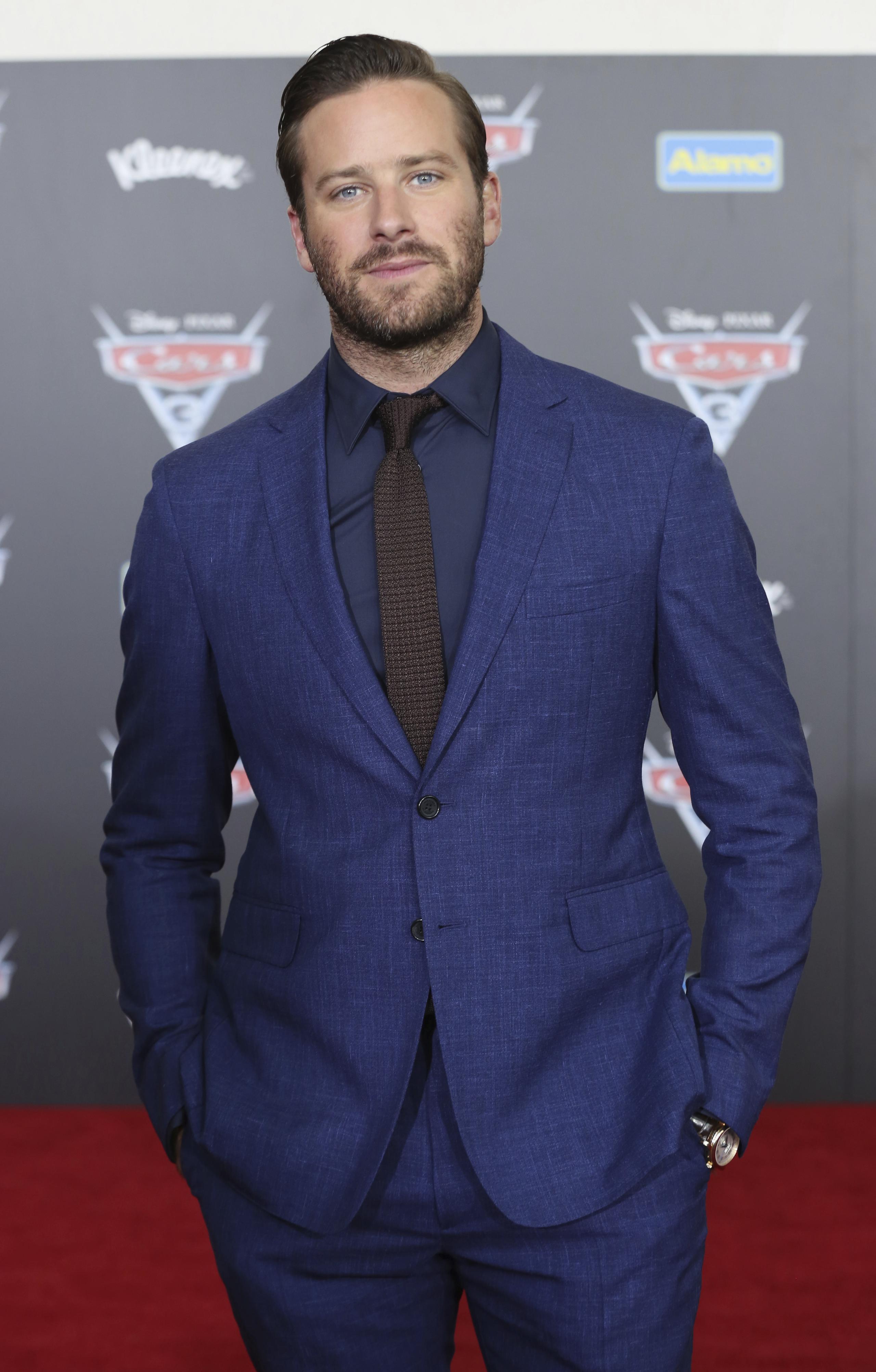 Armie Hammer arrives at the LA Premiere of "Cars 3" on Saturday, June 10, 2017, in Anaheim, Calif. (Photo by Willy Sanjuan/Invision/AP)