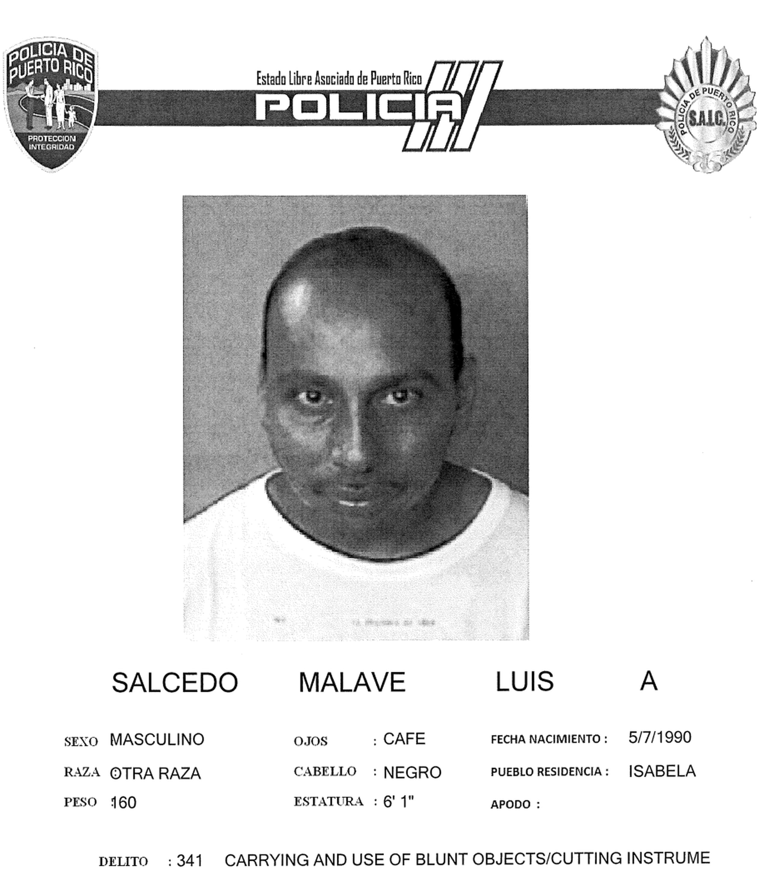 Luis Alberto Salcedo Malavé, sospechoso de asesinar a su padre Gilberto Salcedo Salcedo en Isabela el 27 de noviembre de 2023.