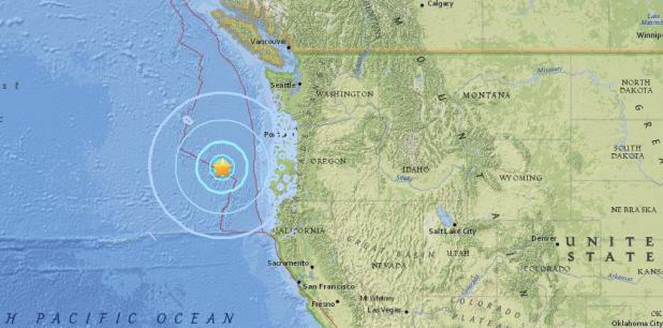 El temblor se produjo a una profundidad de 10 kilómetros. (USGS)