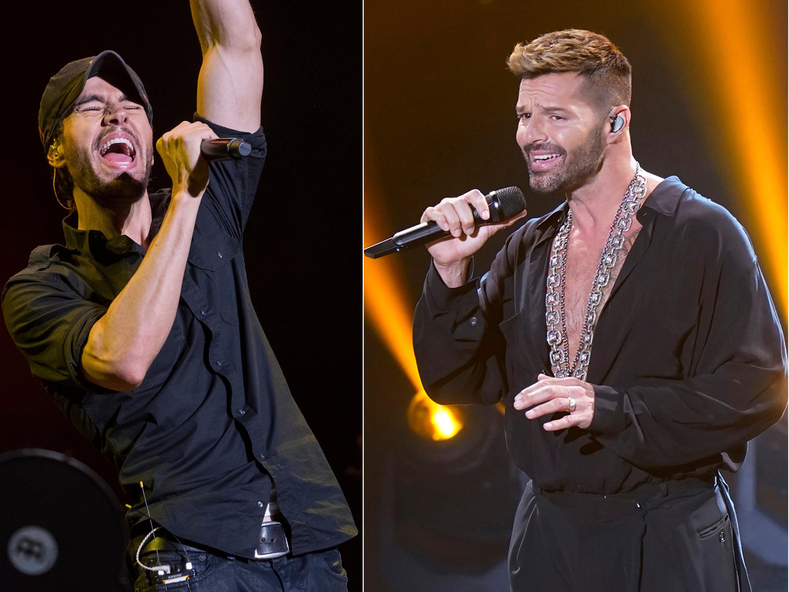 Enrique Iglesias y Ricky Martin están entre los múltiples artistas latinos que han anunciado giras musicales pospandemia por Estados Unidos. (AP Foto)