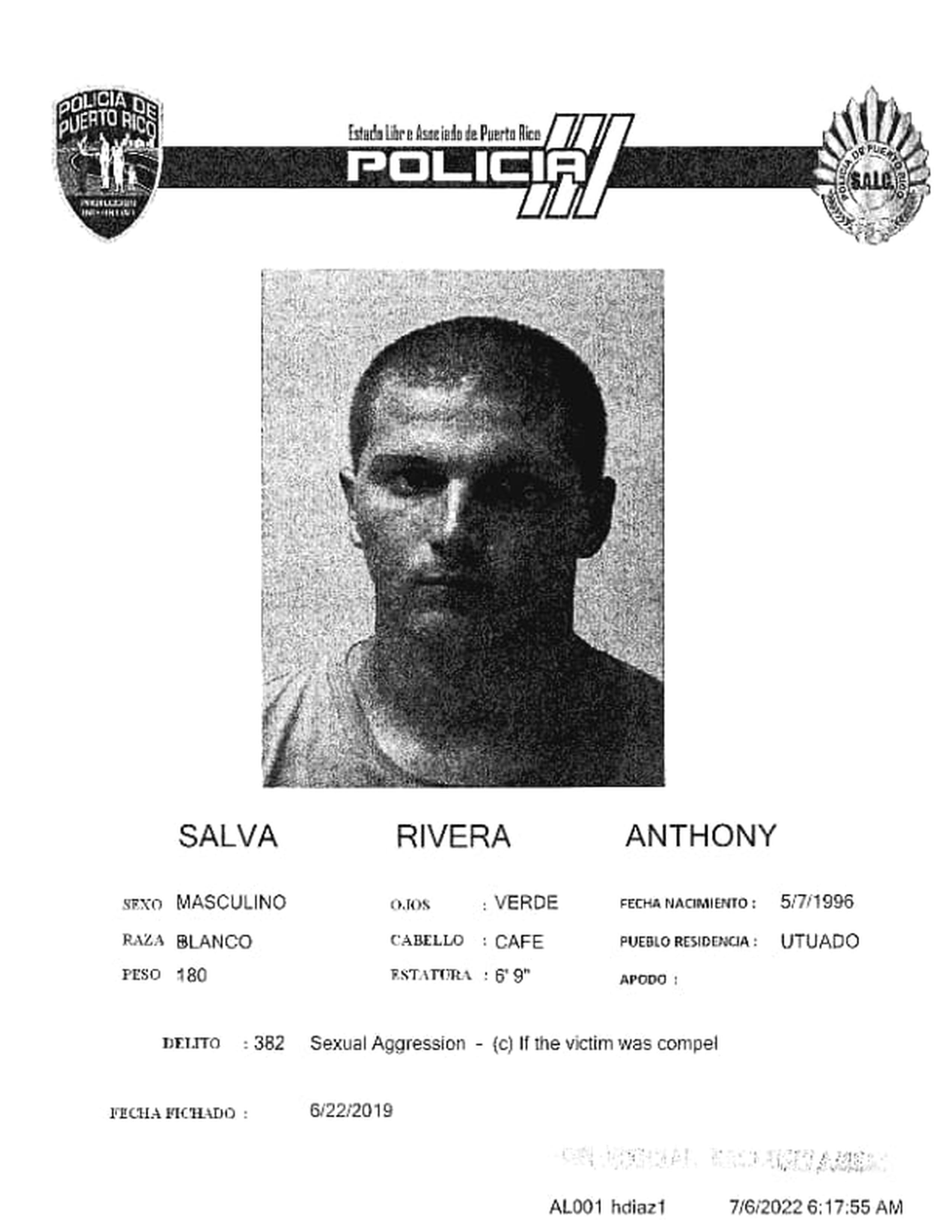 Anthony Salvá Rivera, fue acusado en el 2019 por cargos de exposiones deshonestas, agresión sexual, escalamiento agravado, daños y amenaza, pero solo se sostuvo en el tribunal el cargo por escalamiento.