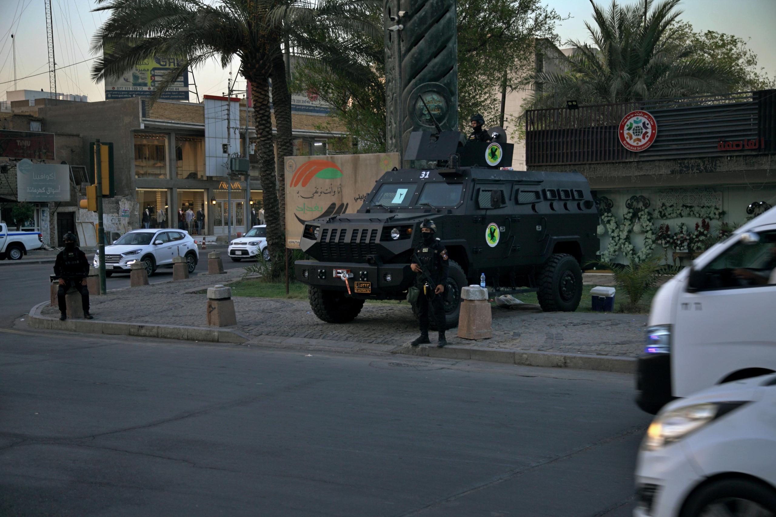 Imagen de archivo de las fuerzas de seguridad desplegadas en Bagdad, Irak.