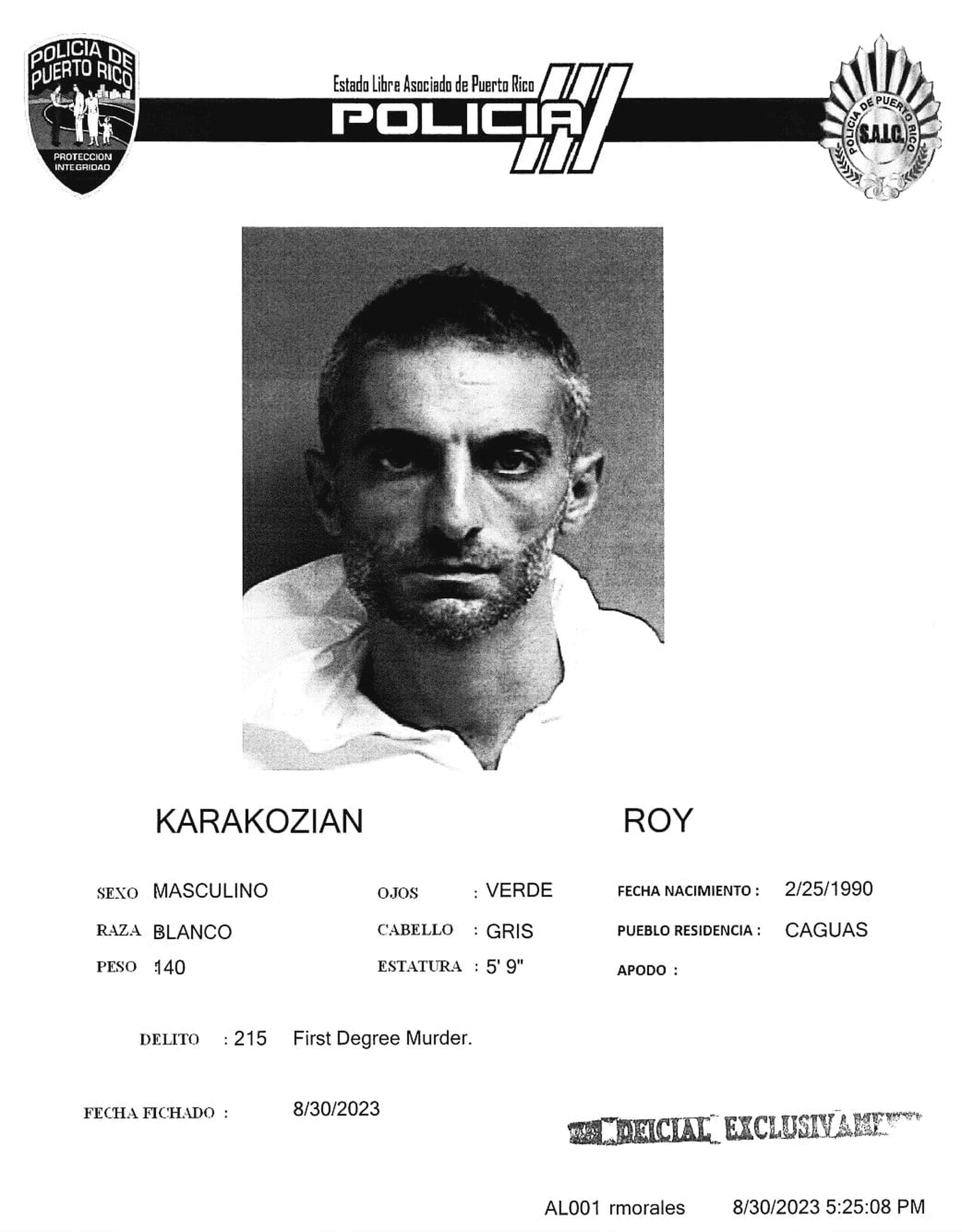 Roy Karakosian enfrenta cargos por el asesinato de dos dos hermanos en los predios del Tribunal de Caguas, por un conflicto de colindancias entre residencias.